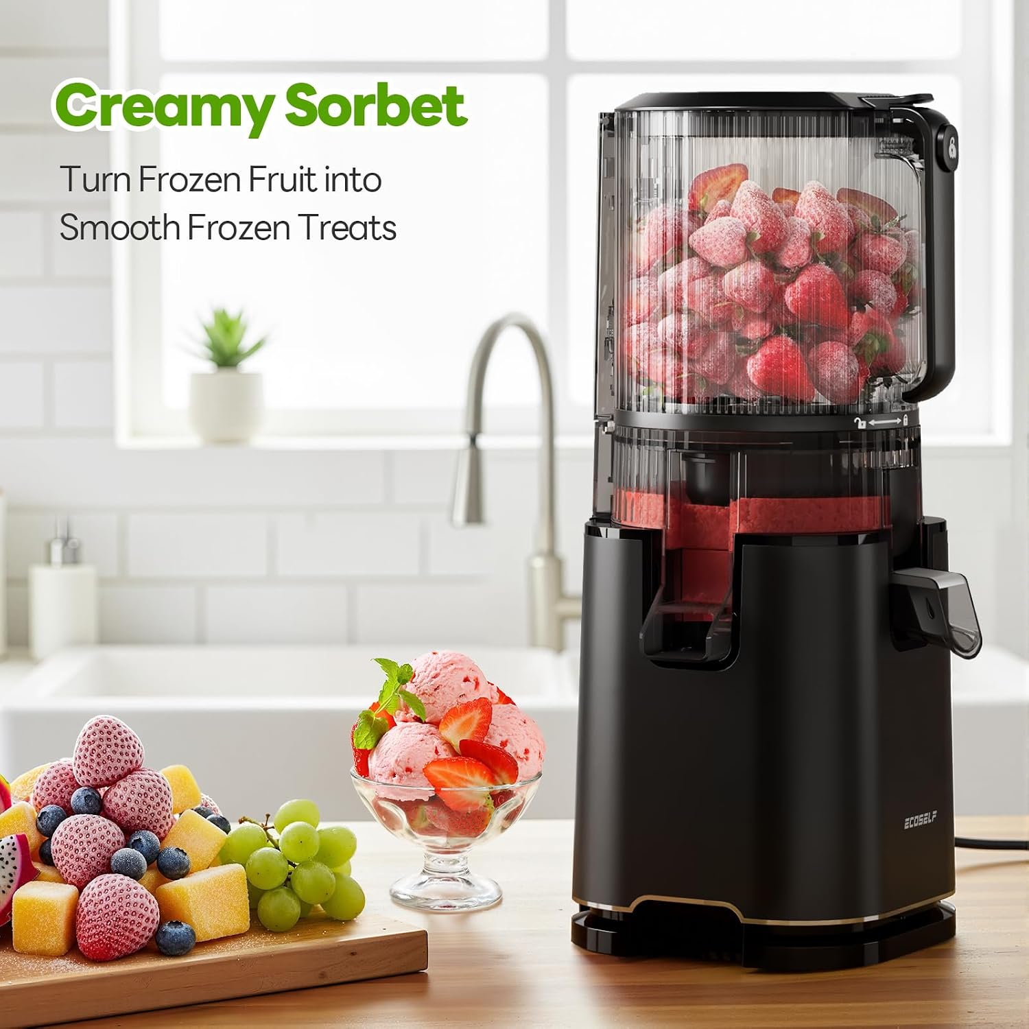 Detalle 1 de ECOSELF Cold Press Juicer, 6-Inch Feed Chute