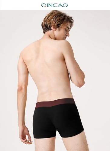 Detalle 2 de QINCAO Mens Boxers Briefs 6 Pack: Combed Cotton, Tagless, Soft & Slim Fit