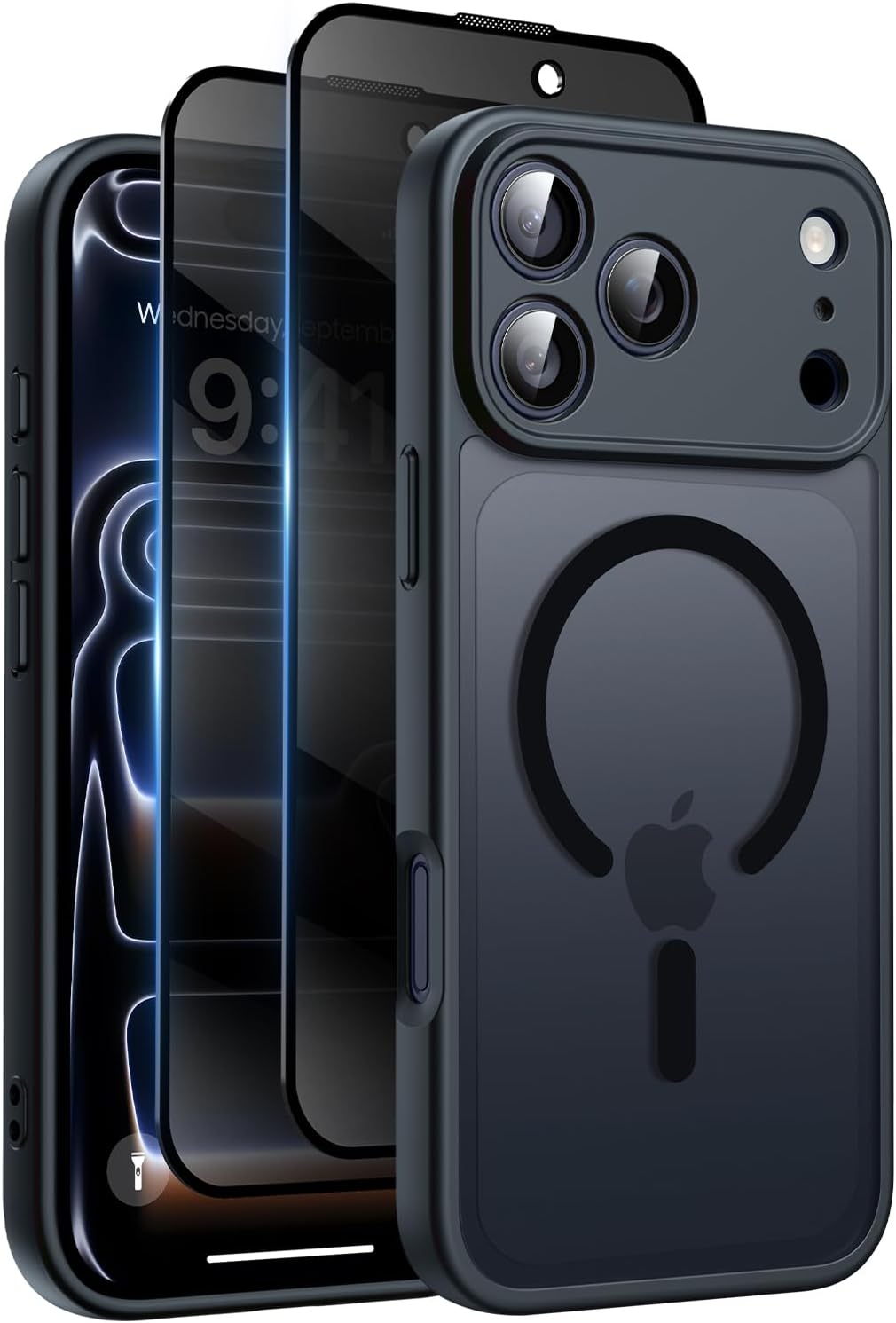 Detalle de HeIssitot Magnetic iPhone 17 Pro Max Case with Privacy Screen X2