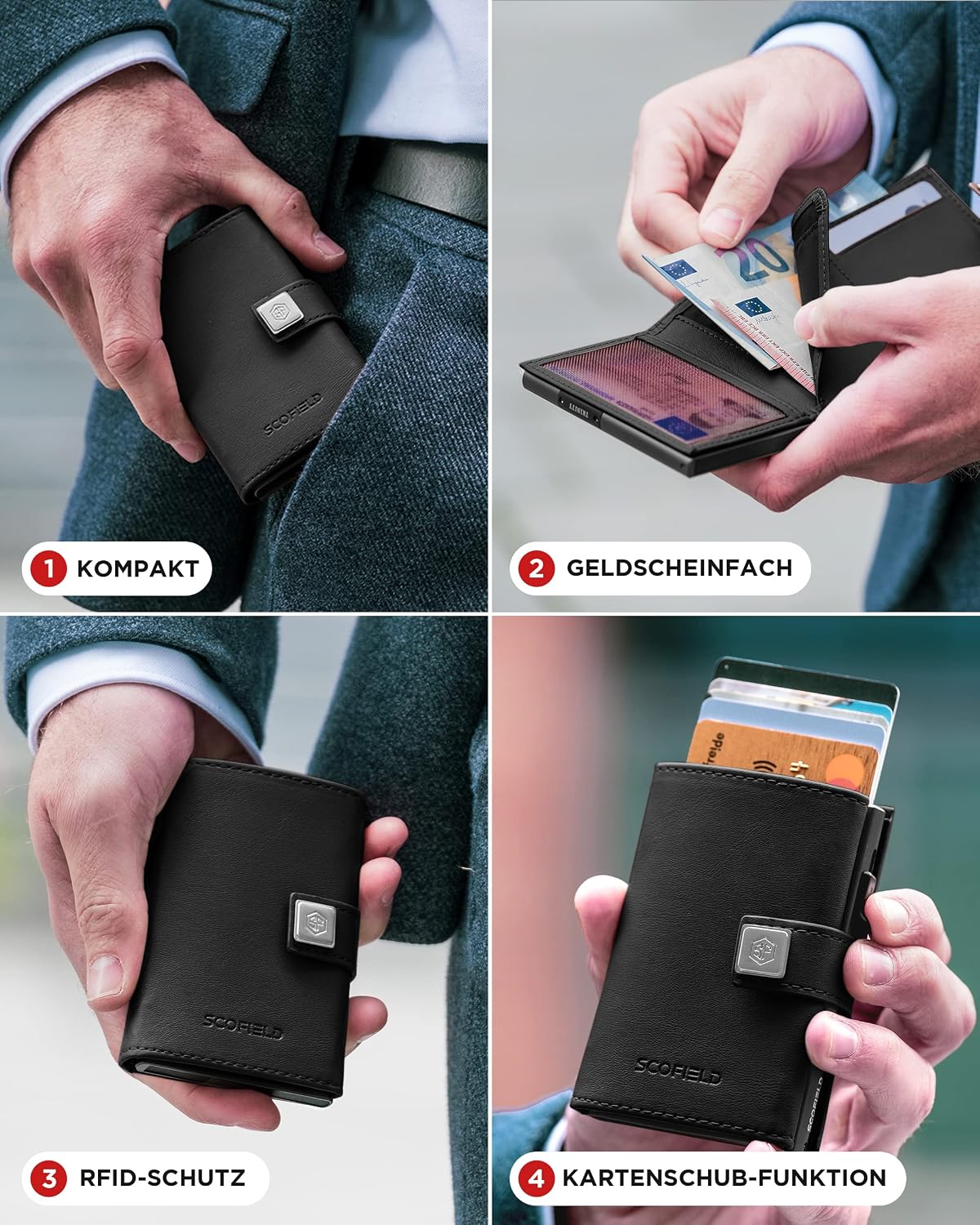 Detalle 2 de SF SCOFIELD Geldbörse Herren Slim RFID
