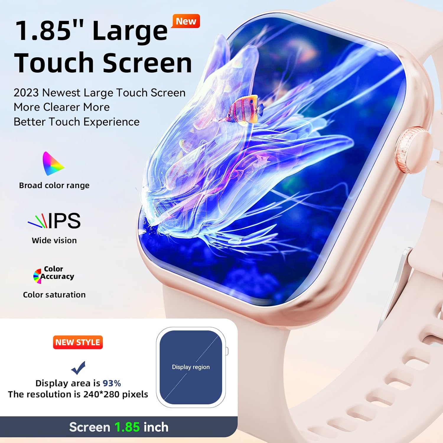 Detalle 2 de Hwagol Smart Watch 1.85" fitness tracker