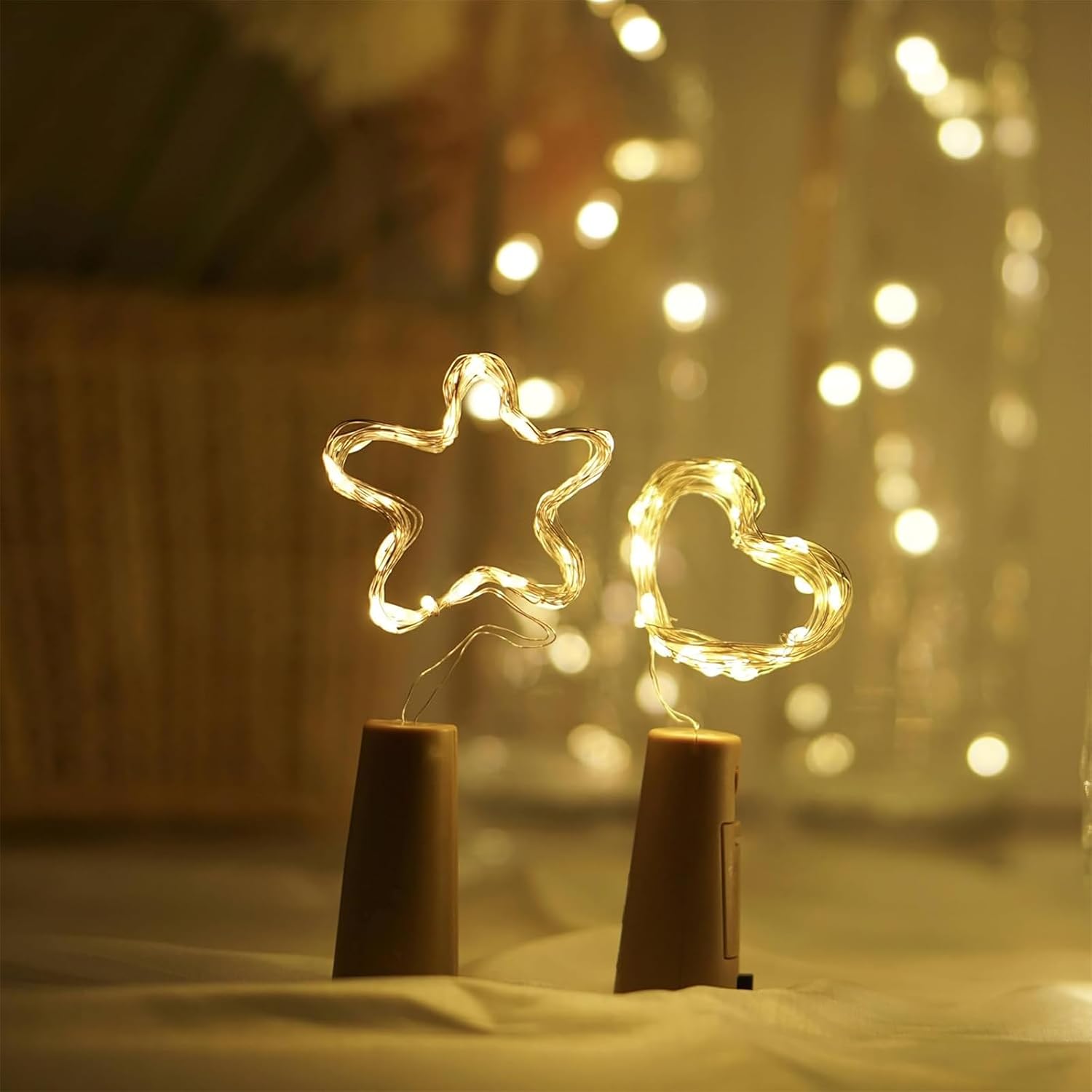 Detalle 1 de KOBOKO 12er LED-Flaschenlicht als Lichterkette (Flaschenkorken), warmweiß, je 2 m / 20 LEDs