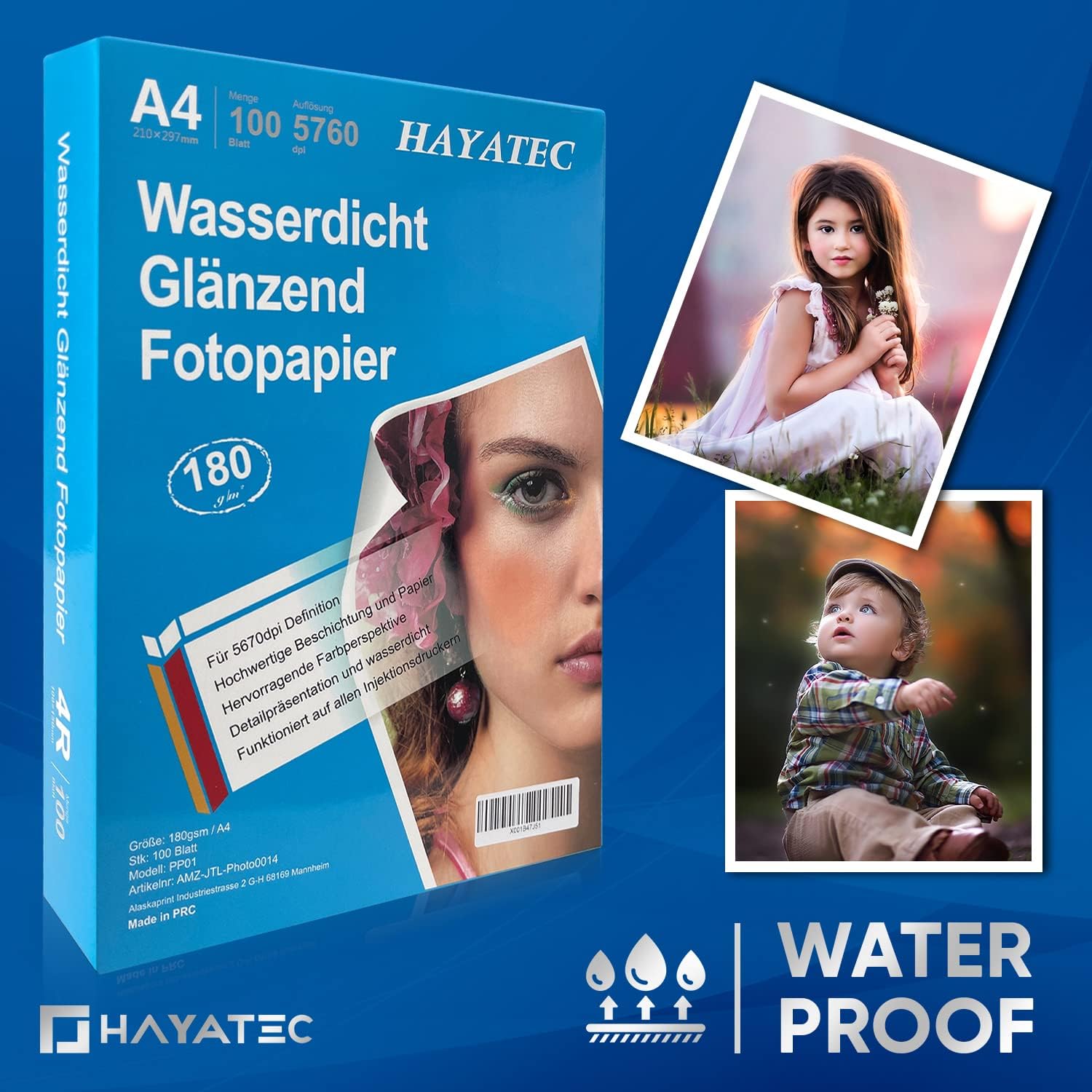 Thumbnail 5 de 100 Blatt A4 Fotopapier hochglänzend 180 g/m²