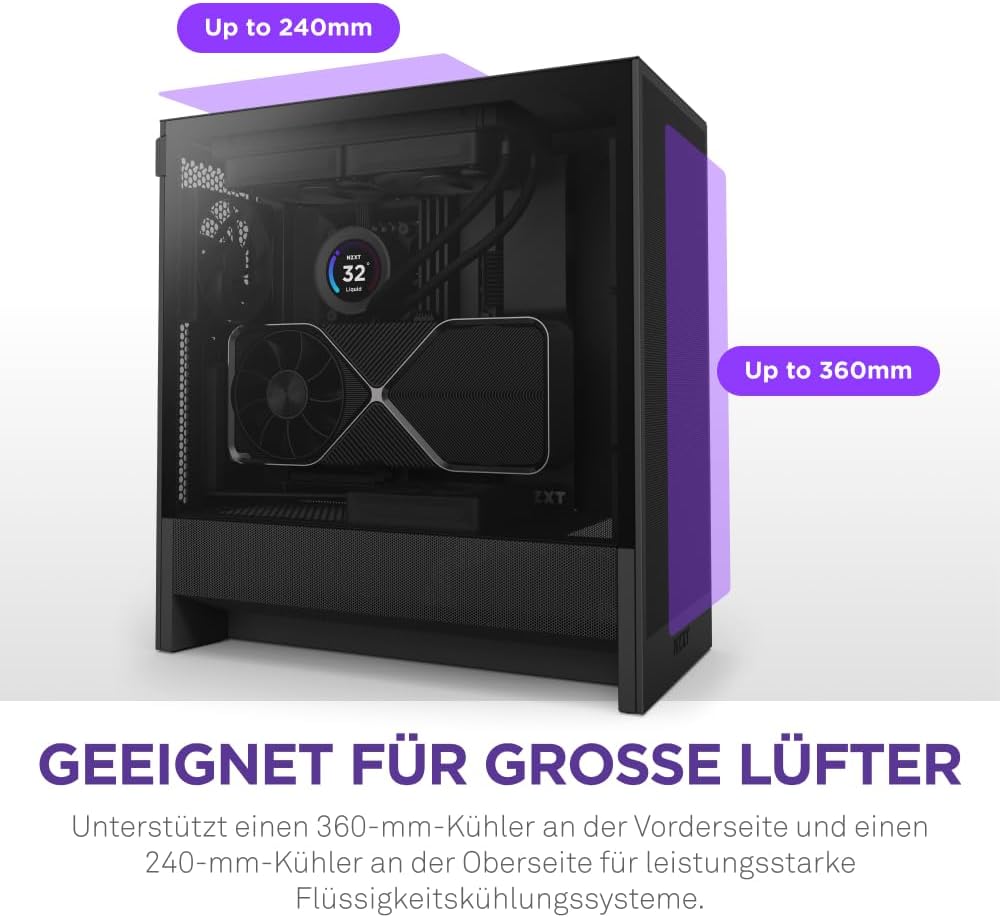 Thumbnail 3 de NZXT H5 Flow Kompaktes ATX Mid-Tower Gehäuse