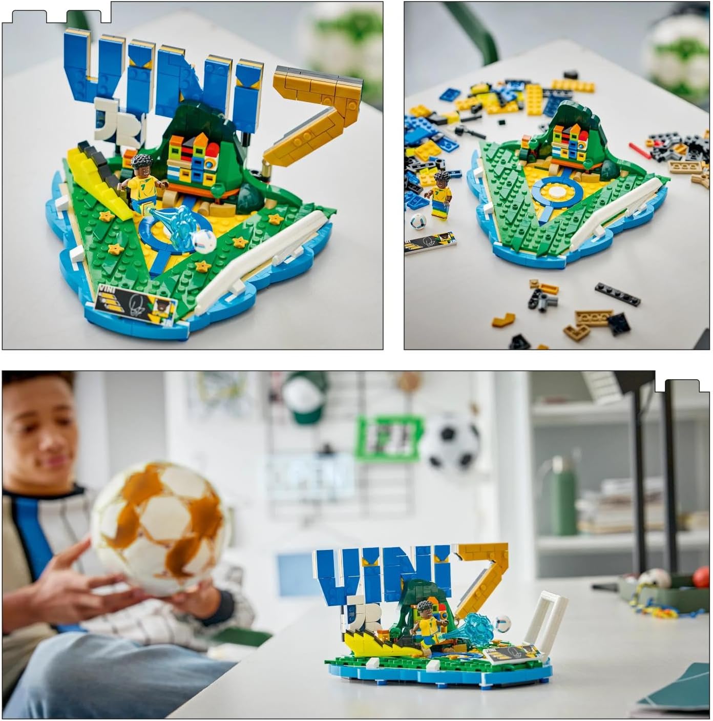 Detalle 2 de LEGO Editions Vini Jr. – Football Highlights 3D Display Model Kit (43027)