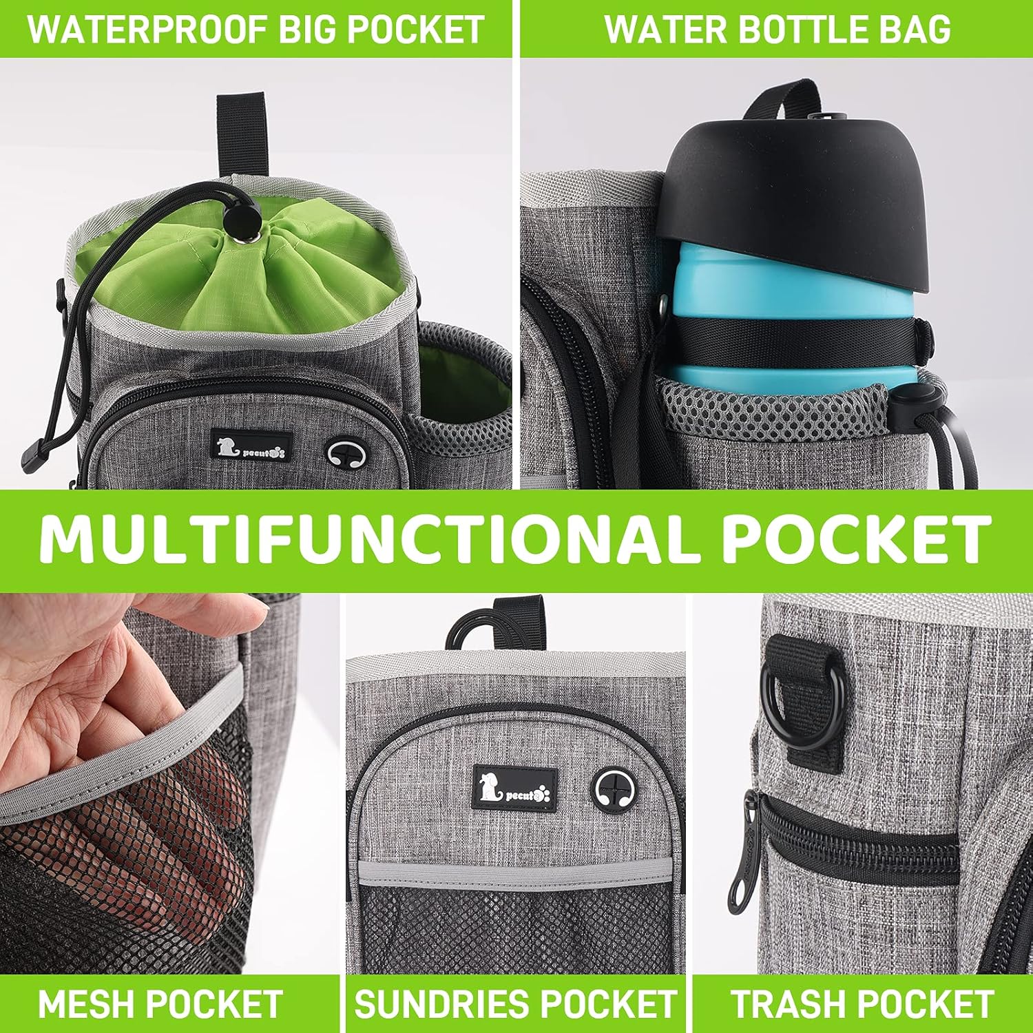 Detalle de Pecute XL Dog Walking Bag with 300D Oxford
