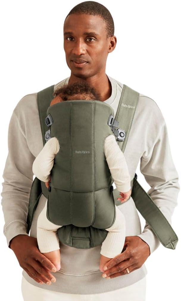 BabyBjörn Marsupio Mini in tessuto verde scuro: per neonati e fino a 0-12 mesi