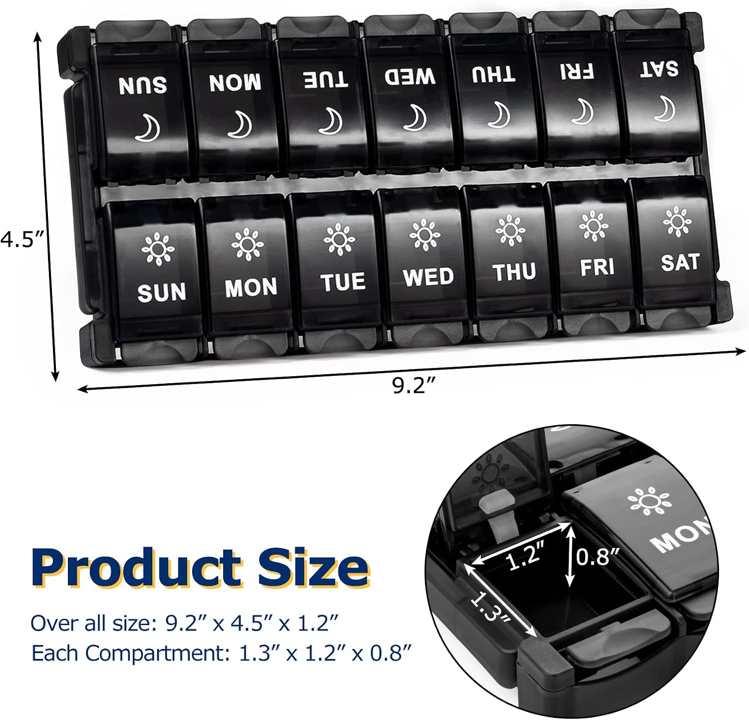 Detalle 2 de XL Large Weekly Pill Organiser 14 Day