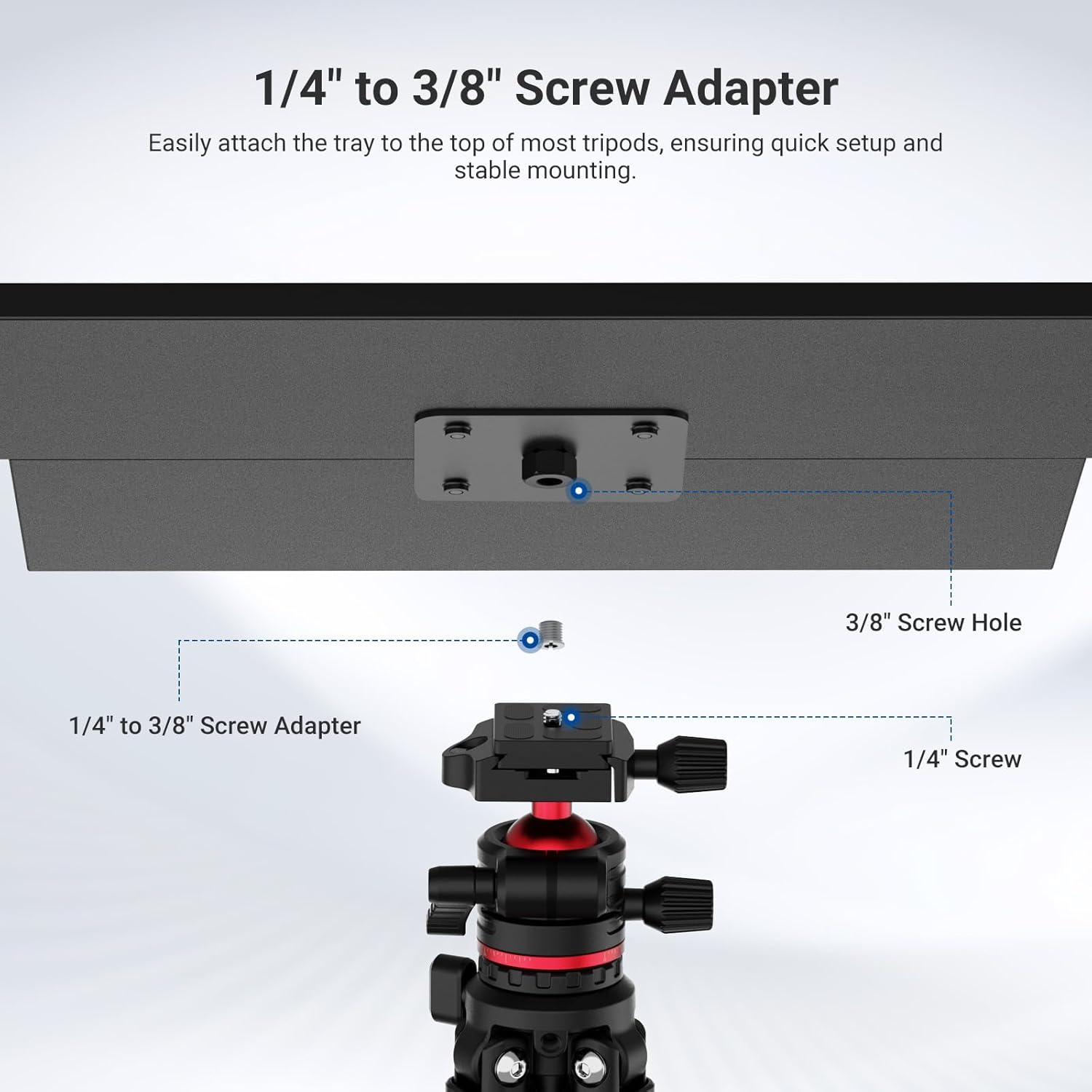 Thumbnail 4 de NEEWER MS016A 15×11×0.5" metal laptop/projector tray holder for tripod (detachable)