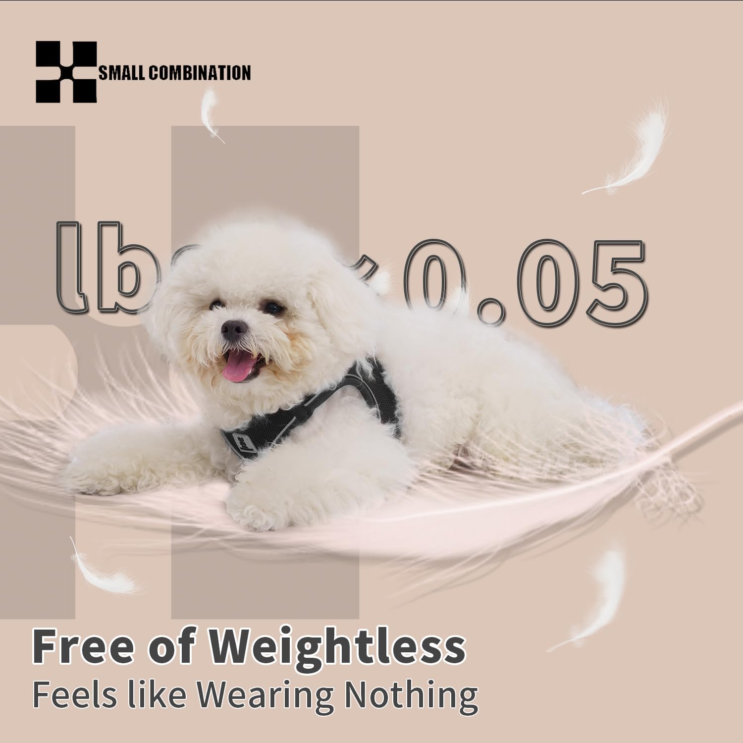 Thumbnail 3 de Small Combination Small Combination Combination Dog Harness Leash Set (Black, XXXS) with 360° reflective straps