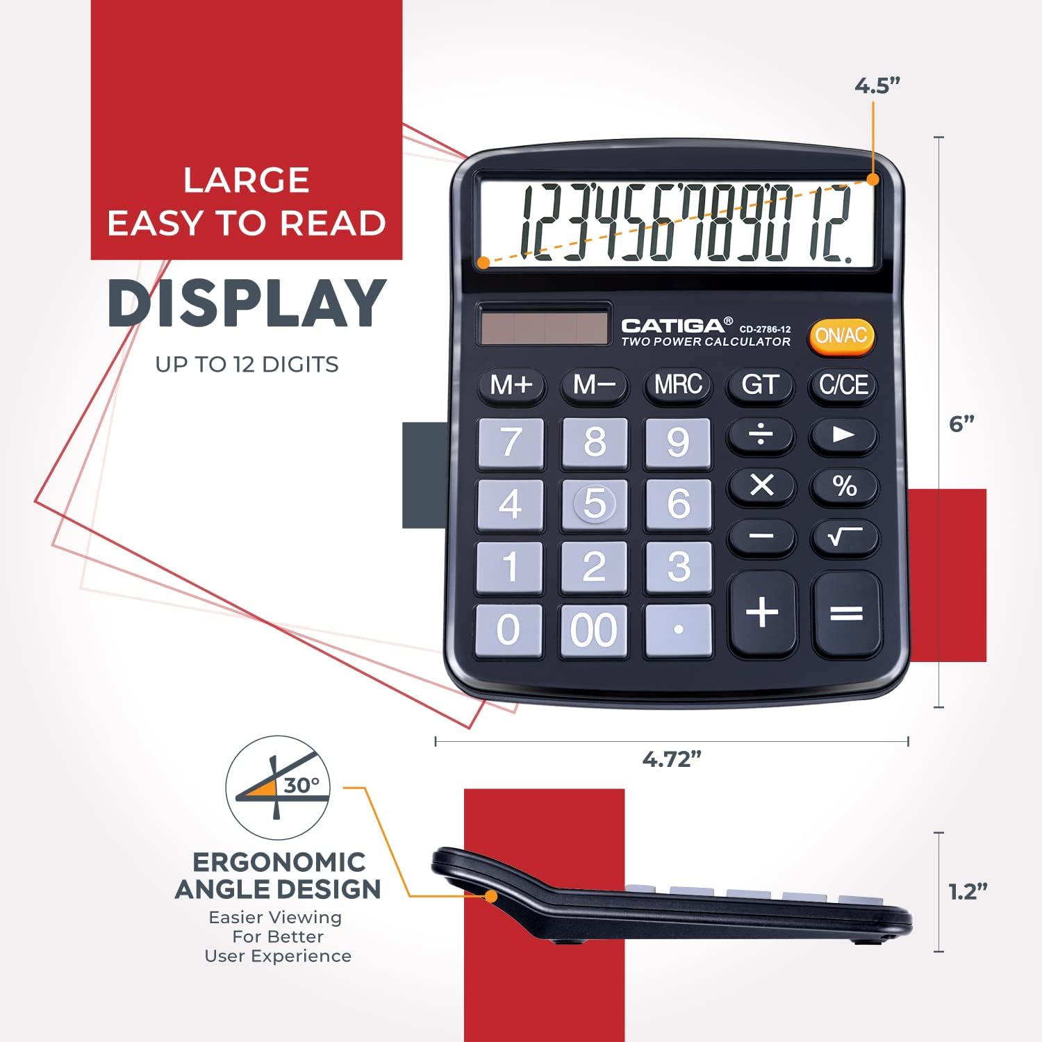 Detalle de CATIGA 12 Digit Desk Calculator 📟