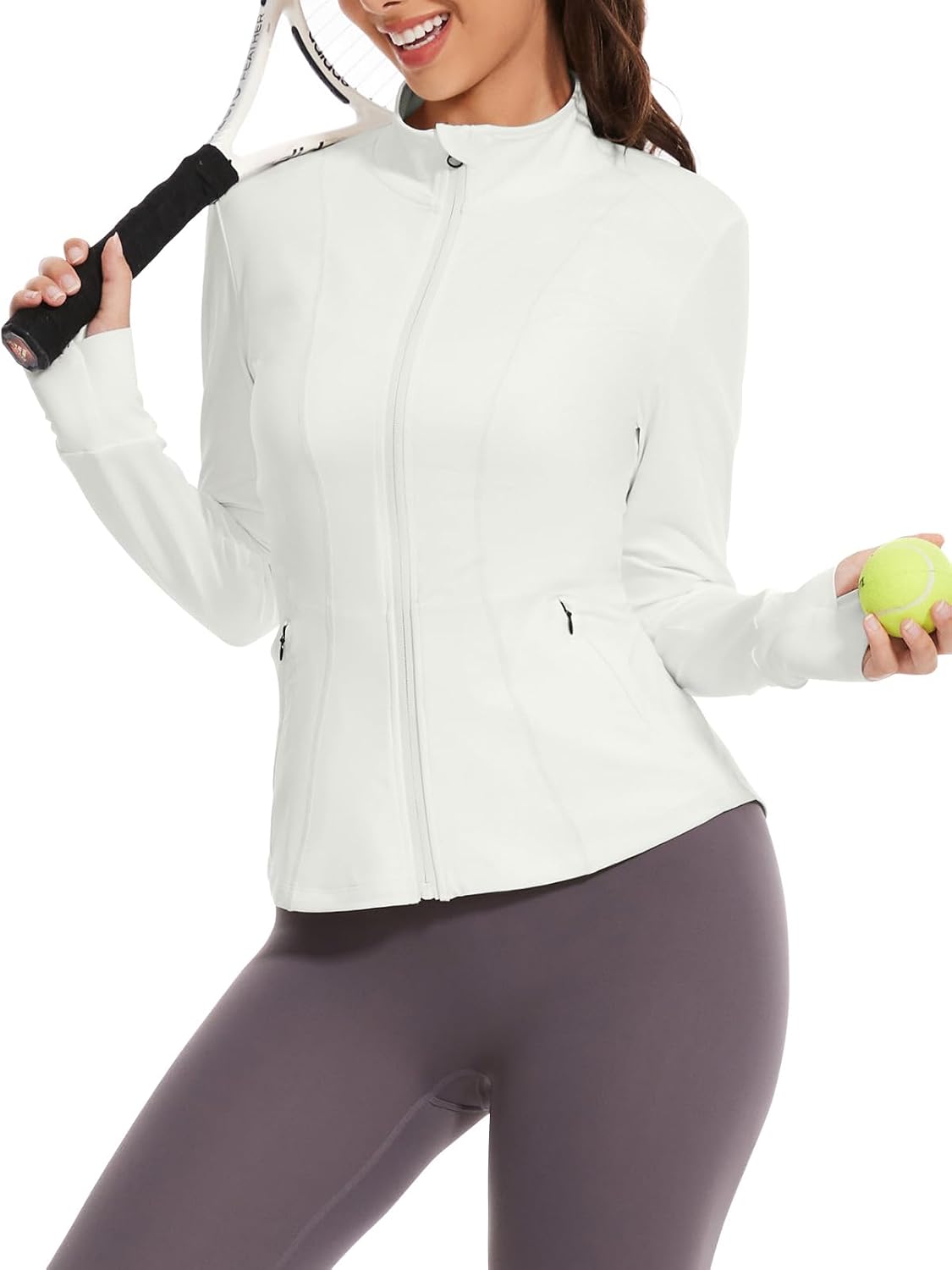 Detalle de VUTRU Damen Laufjacke Sportjacke Langarm für Running – mit Stretch-Anteil
