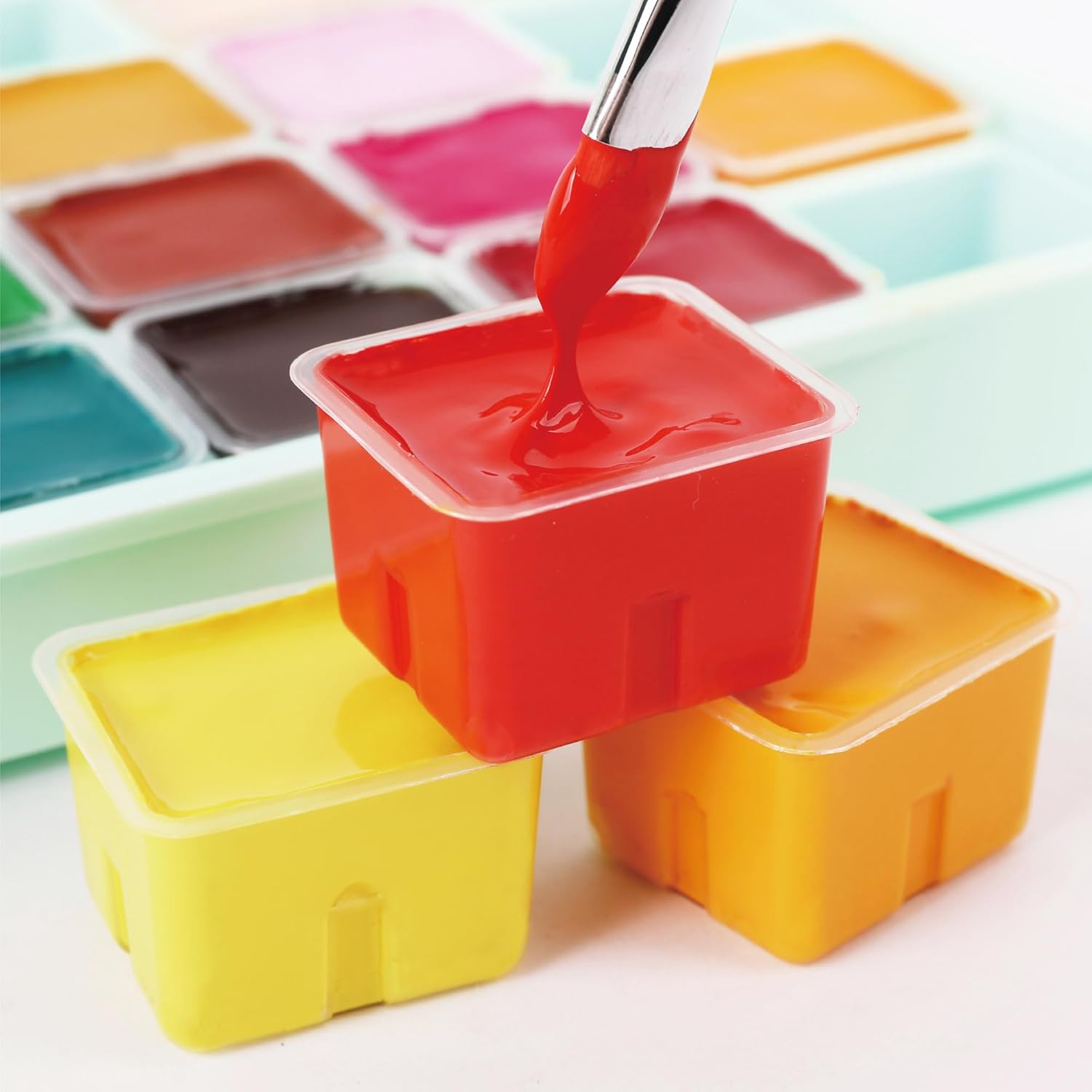 Thumbnail 3 de HIMI Kit Gouache 24 Couleurs 30 ml, Étui Portable avec Pinceaux Non Toxiques — Idéal Étudiant et Débutant