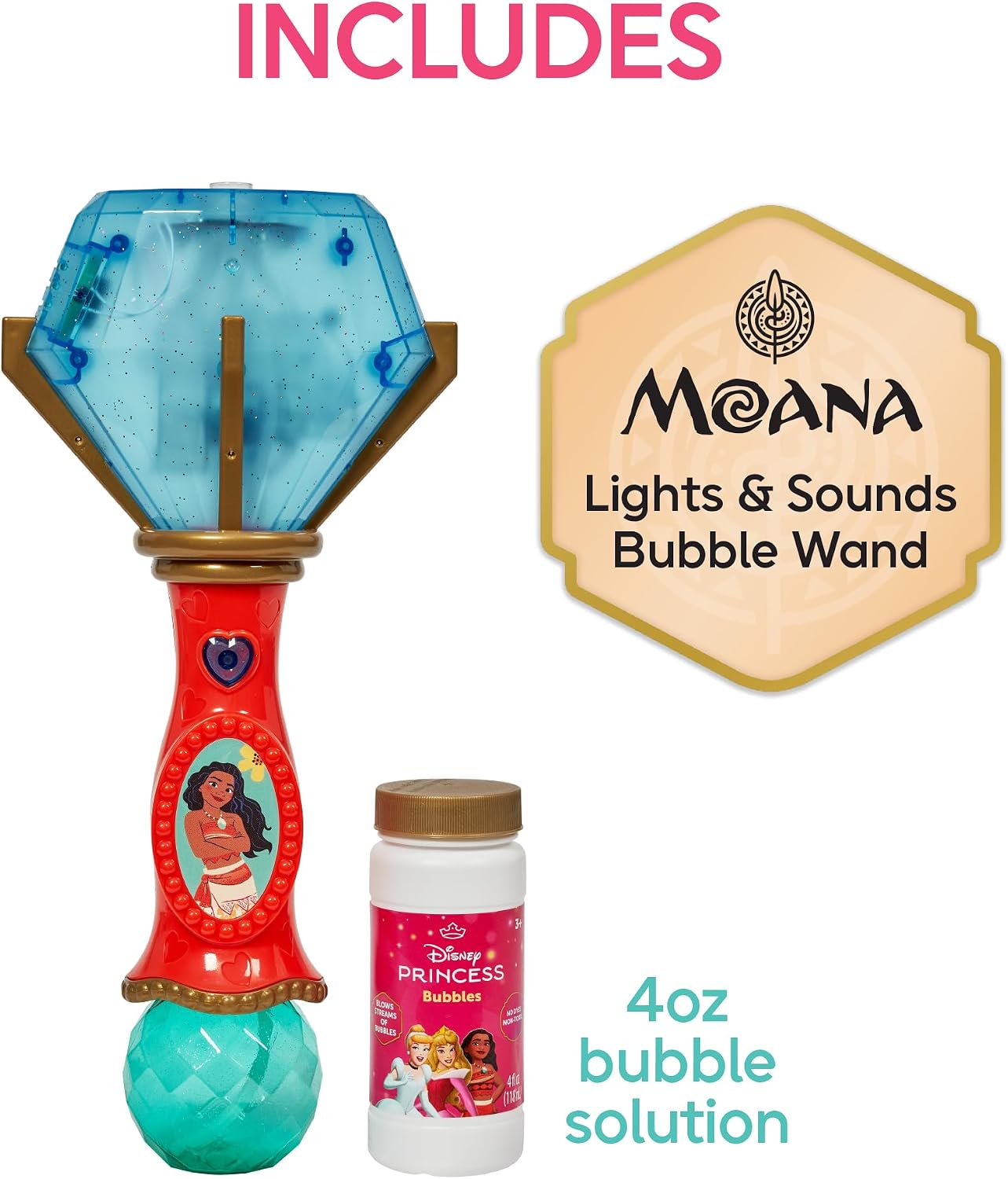 Detalle 2 de Little Kids Disney Princess Moana Bubble Wand