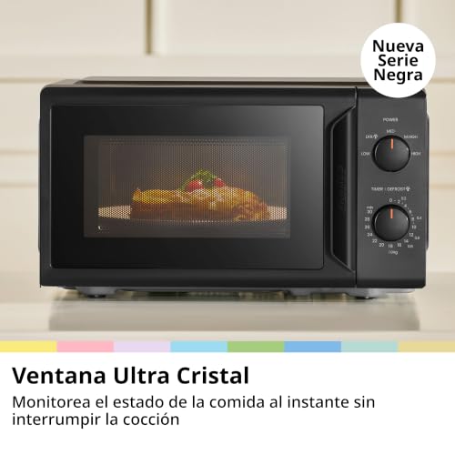Detalle de COMFEE CMO-MP012ND(BK) Mini horno microondas de 20 L y 700 W, negro