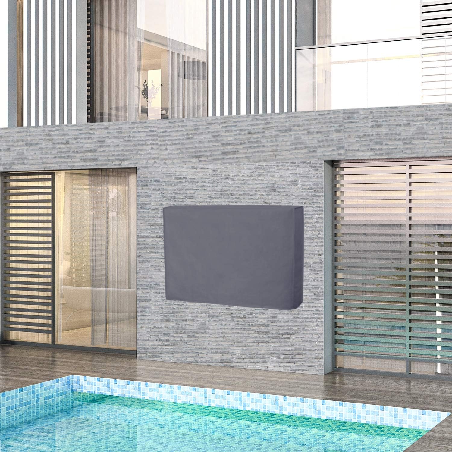 Detalle 2 de Outdoor TV Cover for 58 to 60 inch LCD/LED TVs (60 inch, Dark Gray) — Waterproof, Weatherproof, Dust-Proof