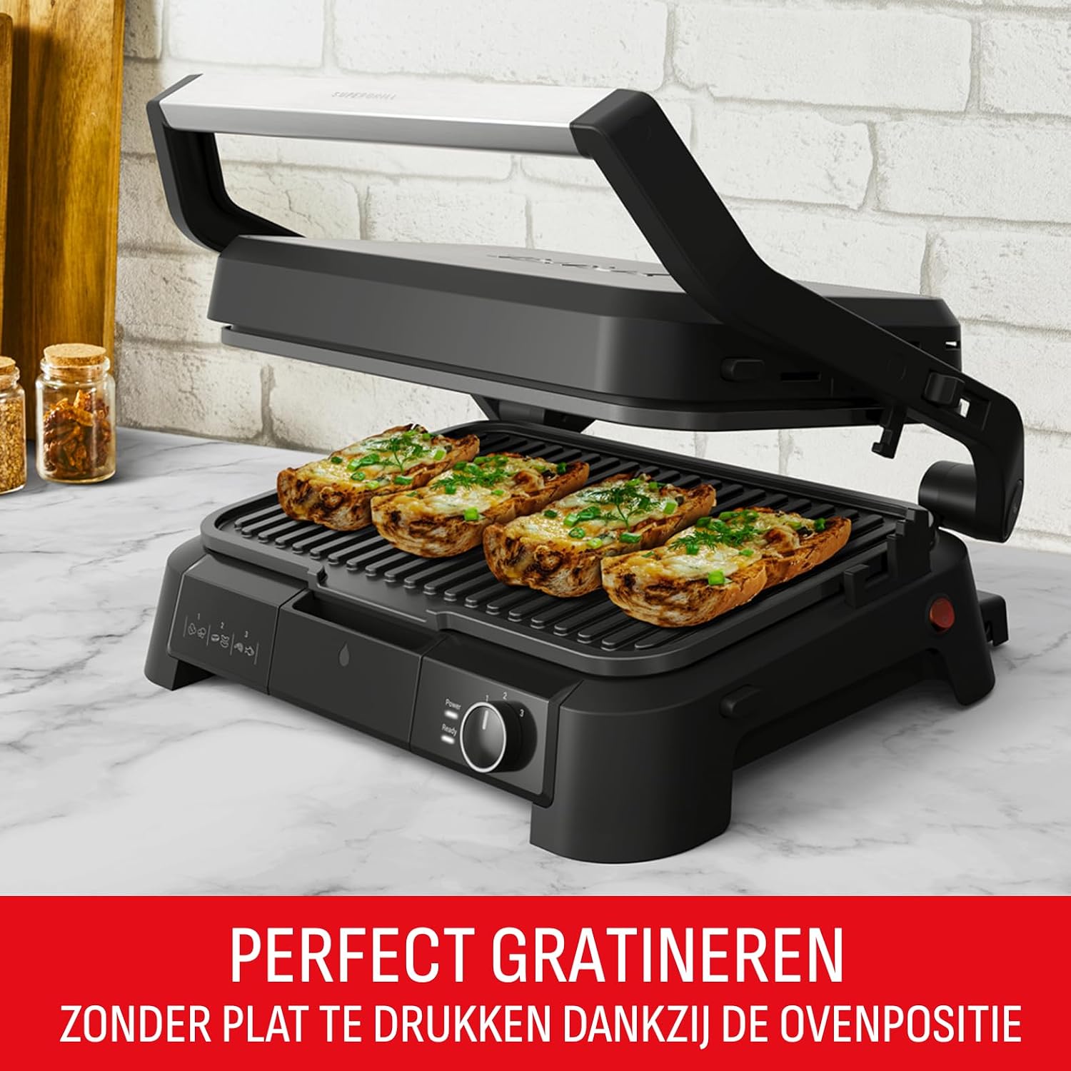 Detalle de Tefal SuperGrill 3-in-1 XL GC520D contactgrill, 2000 W en ovenstand