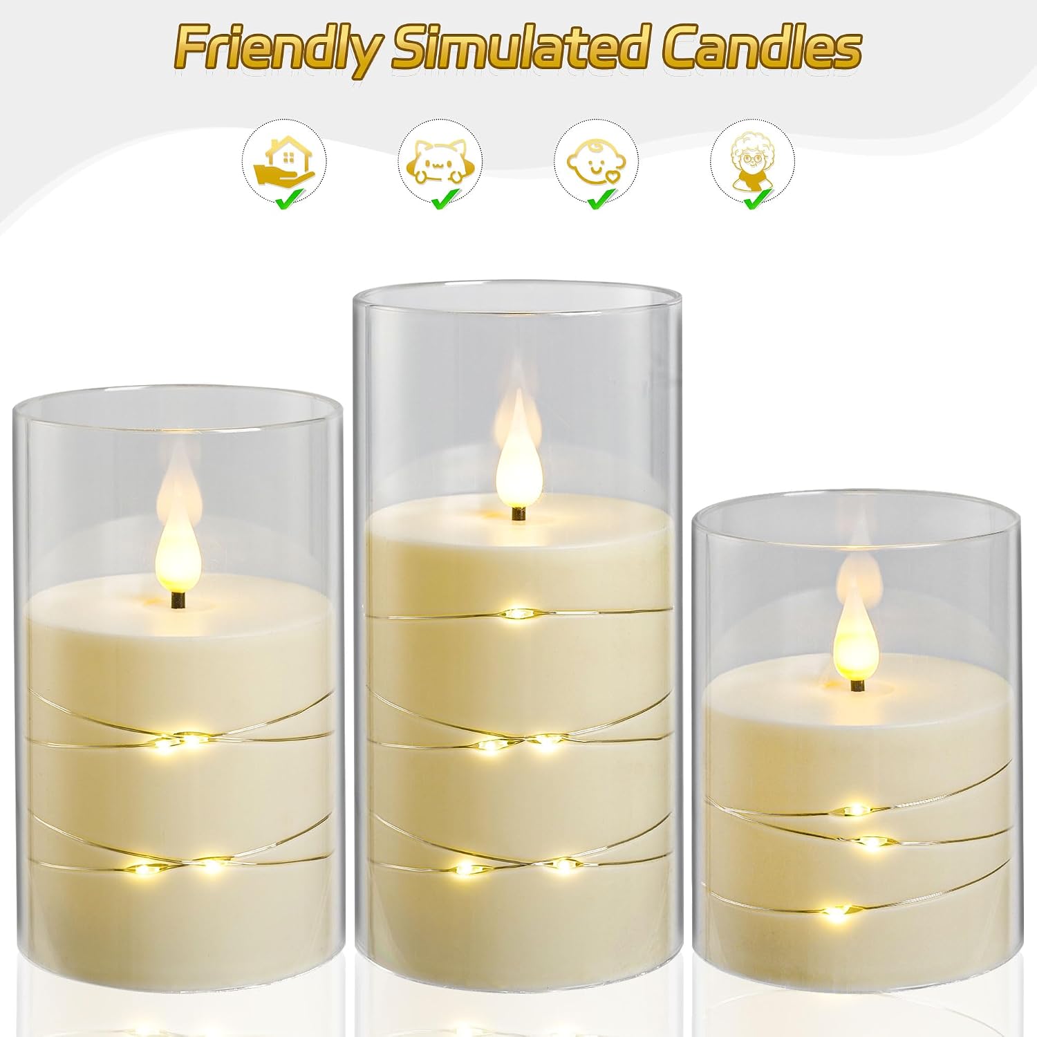 Thumbnail 2 de Da by LED Candles 3-piece flameless set 🕯