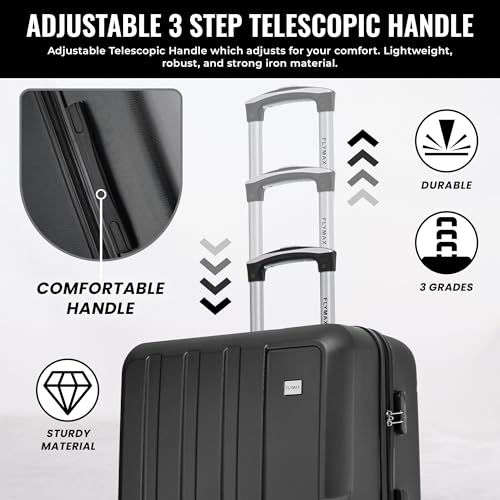 Thumbnail 6 de FLYMAX 29" Large Suitcase with 4 Wheels, 103 Litre Capacity – ABS Hard Shell, 3-Digit Lock & Telescopic Handle