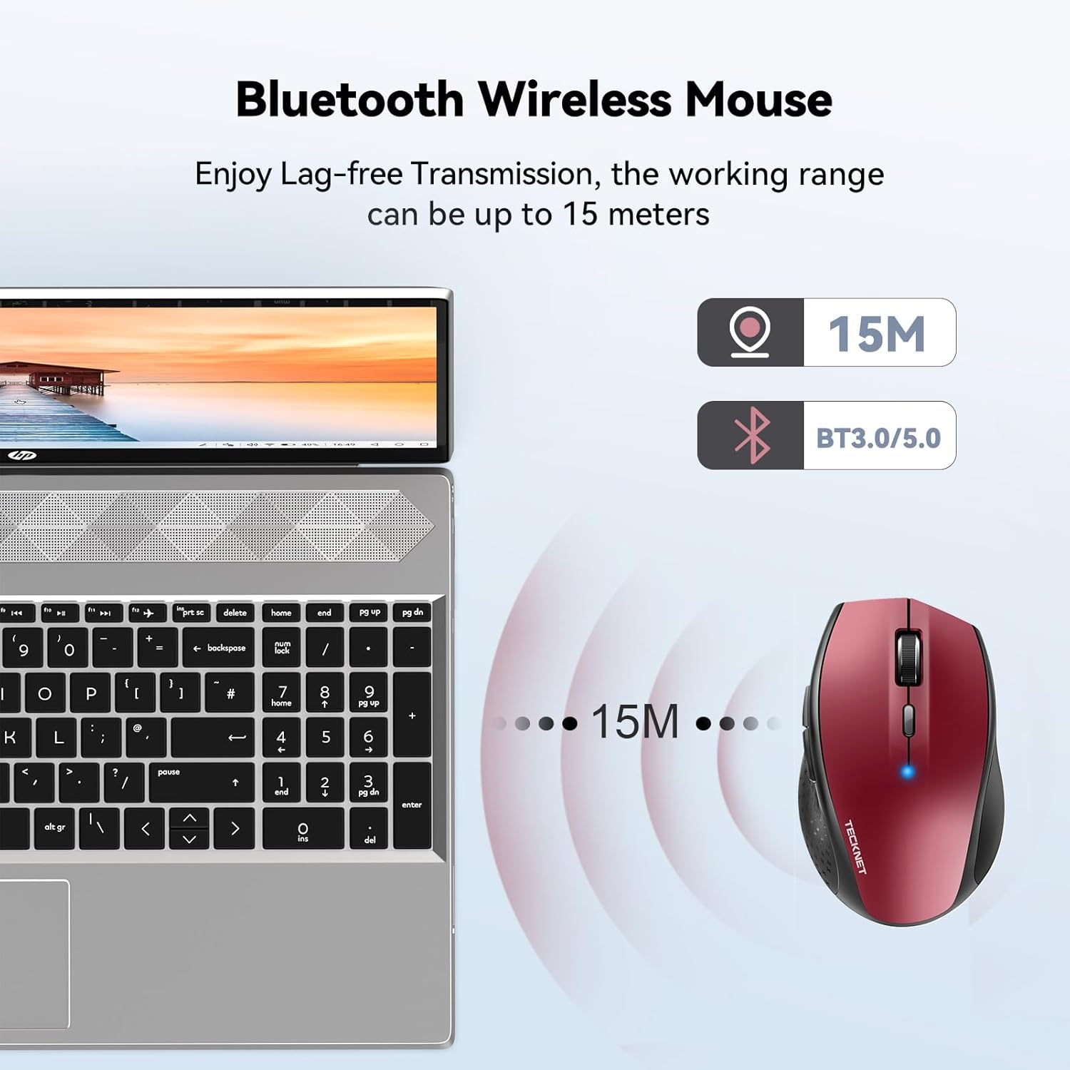 Thumbnail 2 de TECKNET Classic Bluetooth Mouse — 4800 DPI Wireless, Ergonomic and Long-Lasting