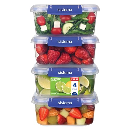 Sistema KLIP IT Plus Leakproof Food Storage Containers | 1 L (4 Pack)