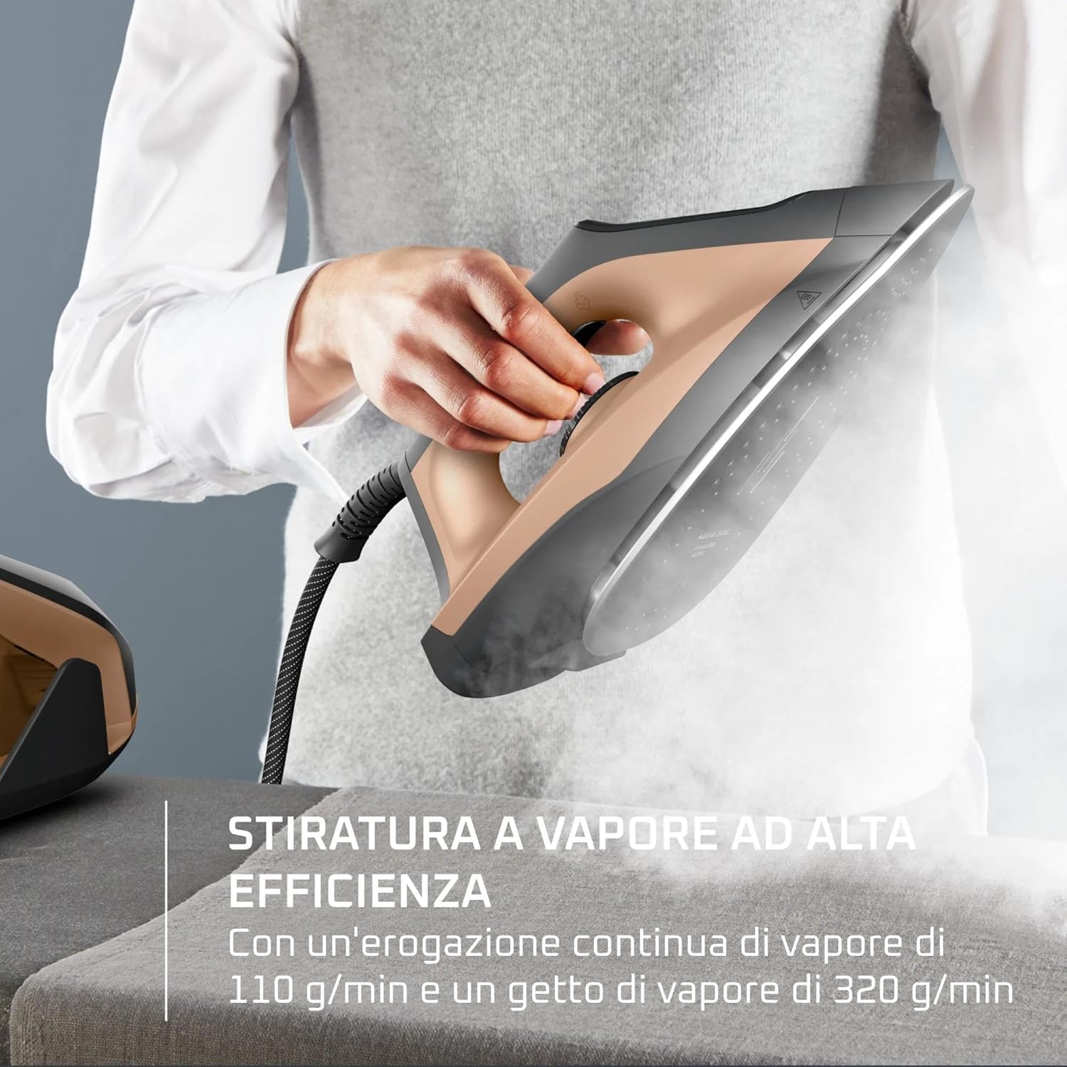 Thumbnail 1 de Rowenta Force Pro 300: Ferro da stiro con caldaia, 2400W, 6.1 bar, vapore continuo e funzione verticale