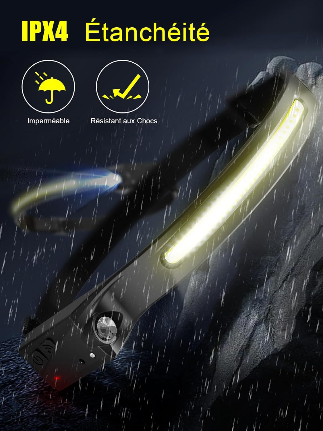 Thumbnail 6 de UNBON Lampe Frontale LED Ultra Puissante - USB-C, 5 modes, détection de mouvement, IPX4