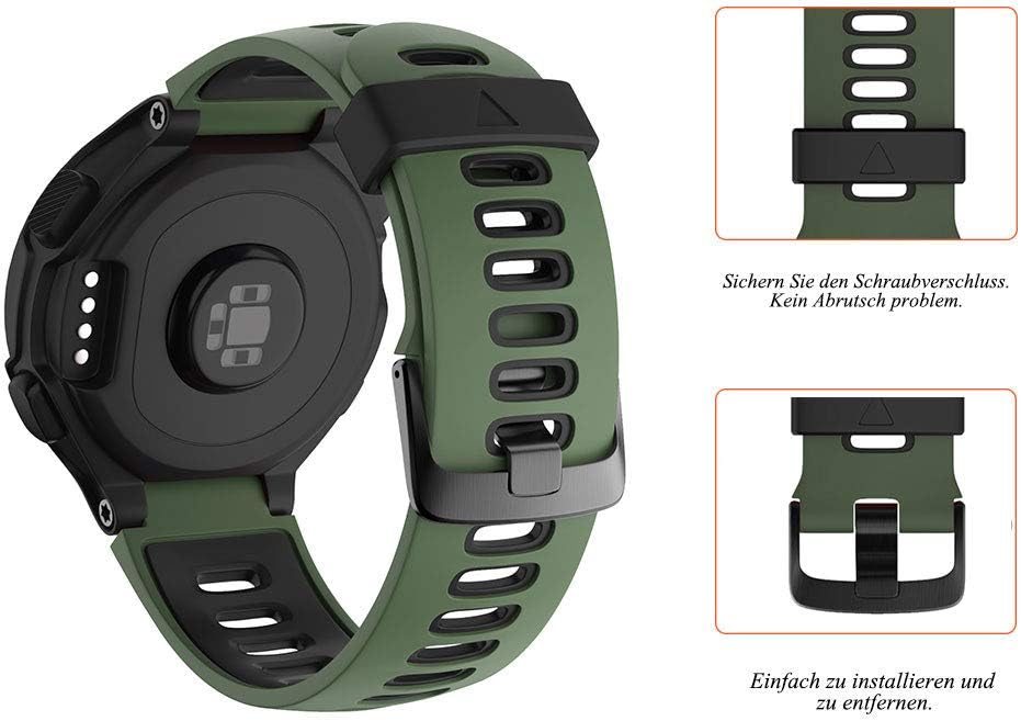 Detalle de ANBEST cinturino in silicone di ricambio per Garmin Forerunner 735XT / 235 / 220 / 230 / 620 / 630 e Approach S20 / S5 / S6