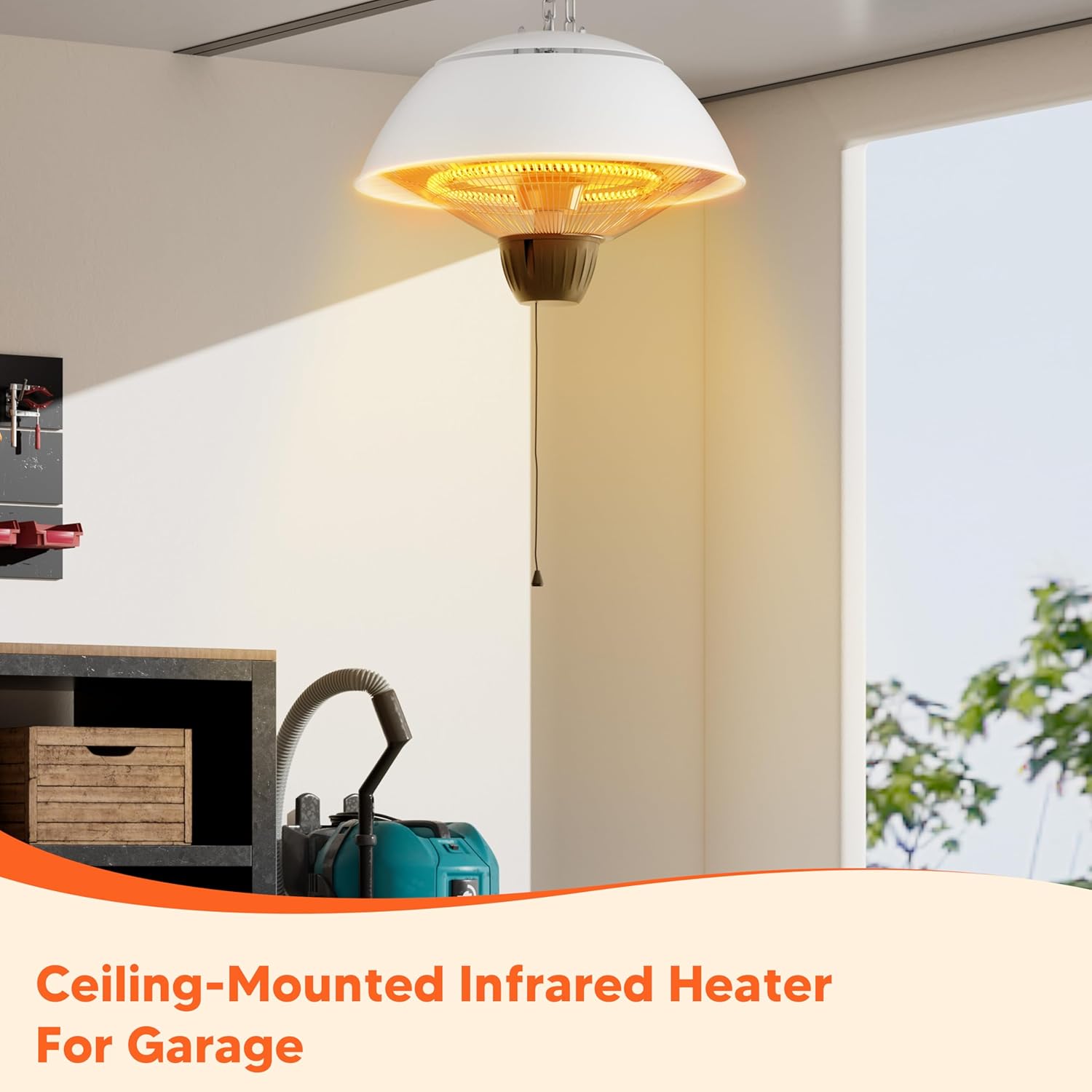 Thumbnail 6 de 1500W Hanging Electric Outdoor Heater for Patio