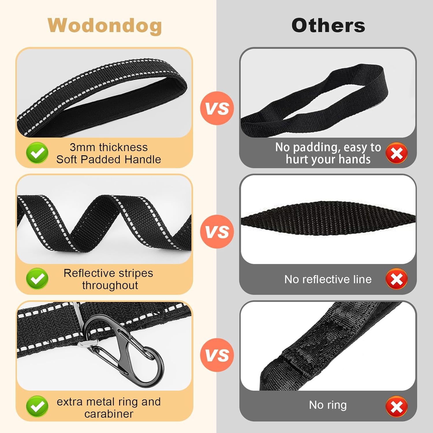 Thumbnail 5 de Long Line Dog Training Lead 3m–20m Reflective Nylon Leash with Padded Handle