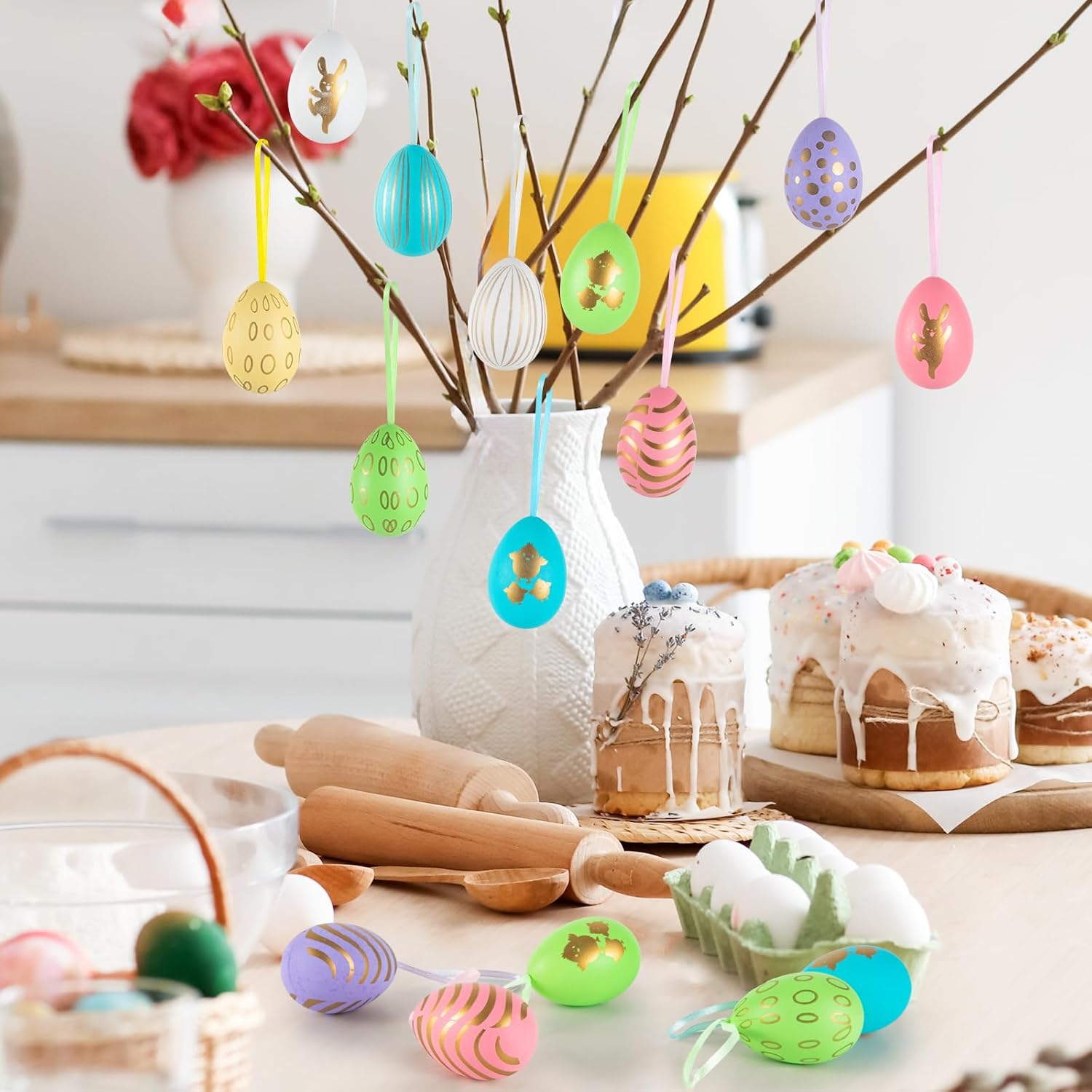 Thumbnail 3 de Kunststoff Ostereier zum Aufhängen 48er Set