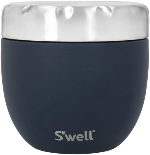 Detalle de S'well 12820-B19-42810EU Onyx Eats 2-in-1 Food Bowl, Stainless Steel, 636 ml, Black