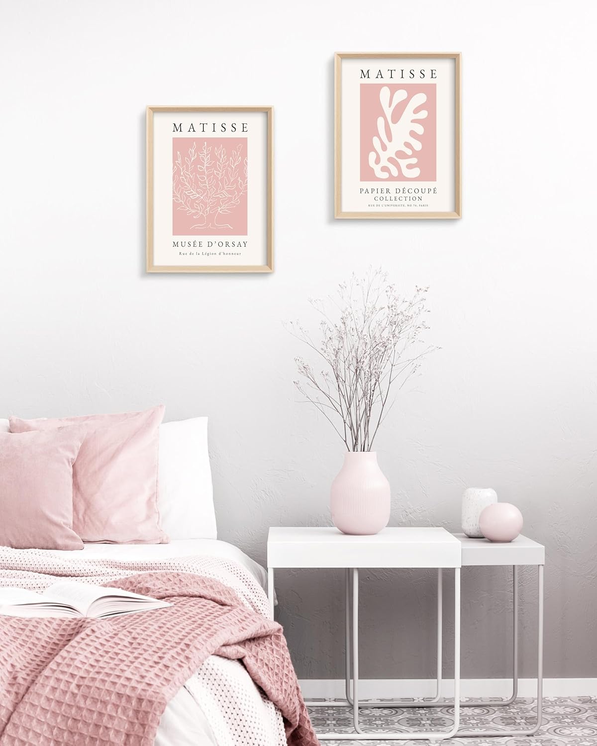 Thumbnail 6 de HesenDot Matisse Wandbilder Set 30x40cm – Rosa Abstrakt im 3er-Set mit Holzrahmen