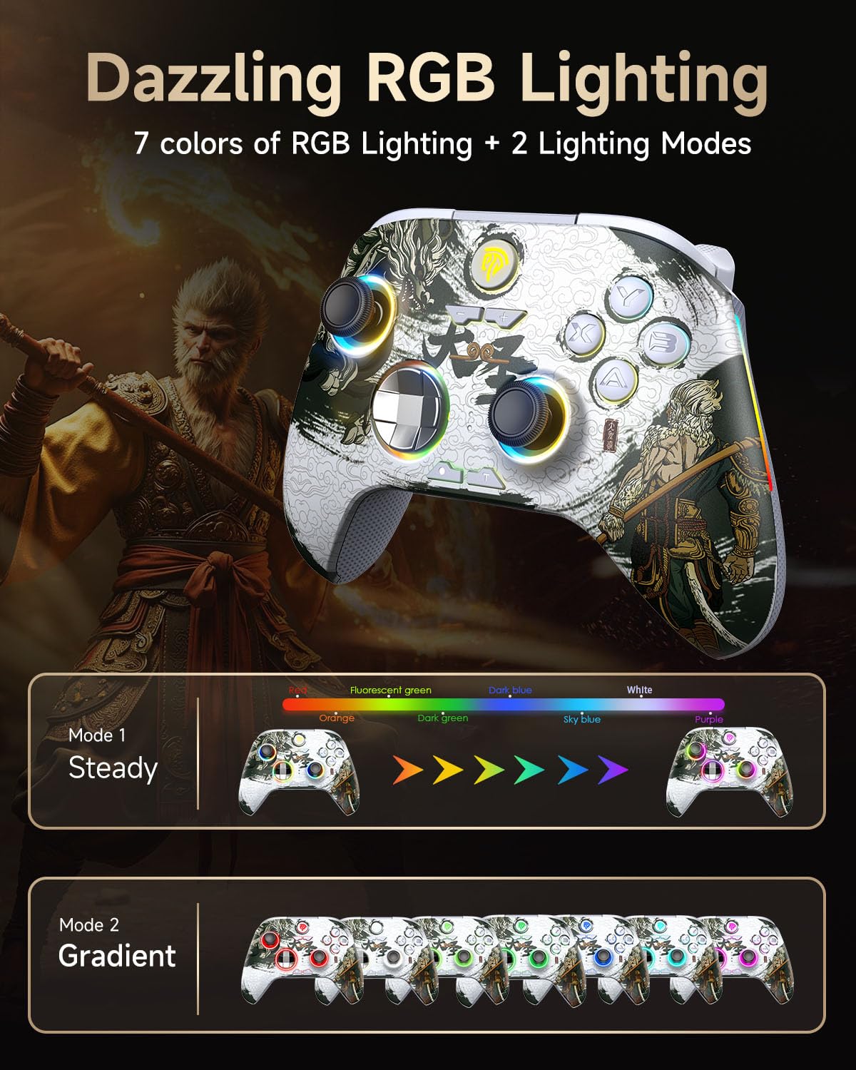 Thumbnail 2 de EasySMX X15 Wireless Gaming Controller mit 7 RGB
