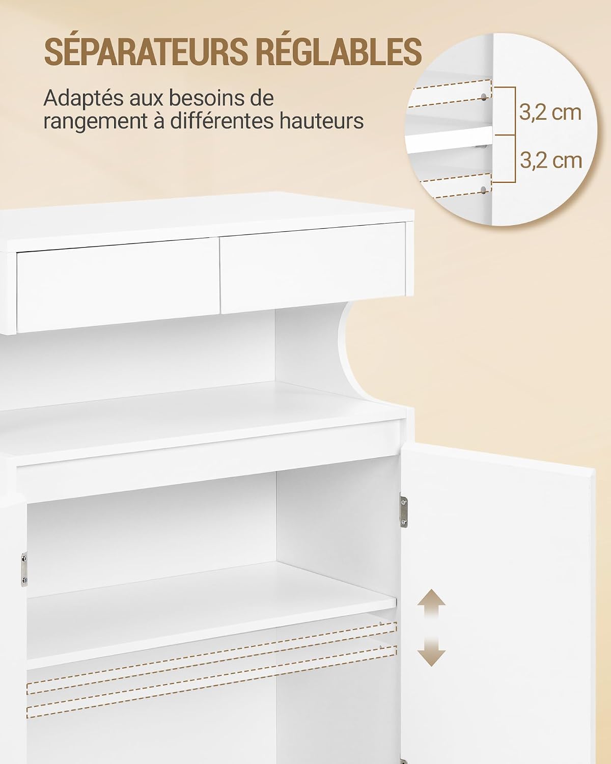 Thumbnail 5 de Hzuaneri Meuble de Salle de Bain SC63903X : rangement lisible et modulable