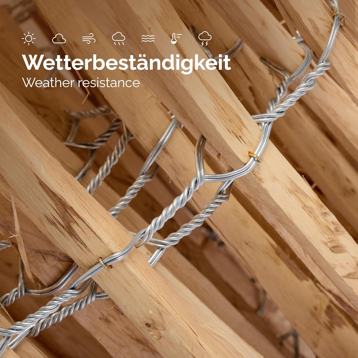 Detalle de Garronda Gartenzaun zum Stecken aus Haselnüsseholz (Lattenabstand: 7–8 cm), 80 x 500 cm – für Beeteinfassung & Grundstücksabgrenzung