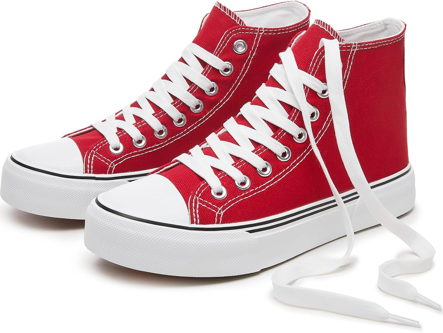 Detalle de hash bubbie High Top Canvas Sneakers with Lace-Up Fit and Rubber Sole