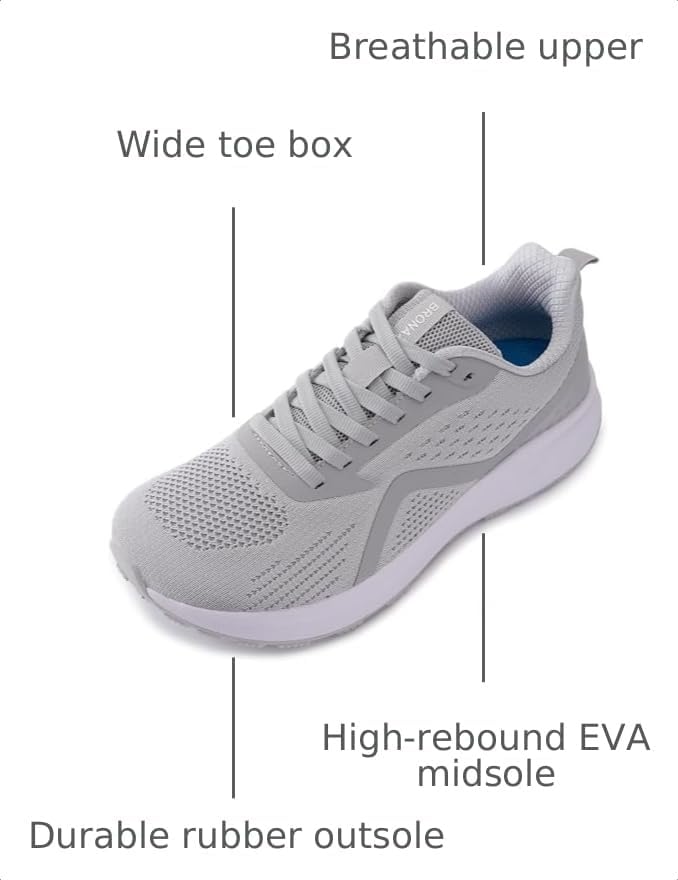 Detalle de BRONAX Men's Wide Cushioned Road Running Shoes