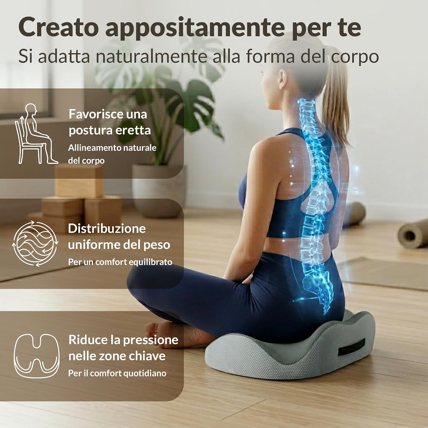 Thumbnail 1 de COSYLAND Cuscino Sedia Ufficio in Memory Foam: comforto rentrato, supporto stabile e versatile