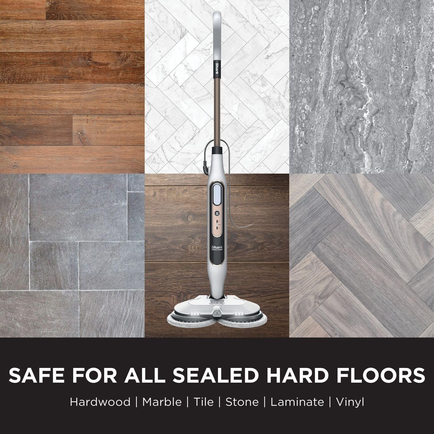 Detalle 2 de Shark Automatic Steam Mop S8201UK with 2 rotating Power Pads and 3 steam settings