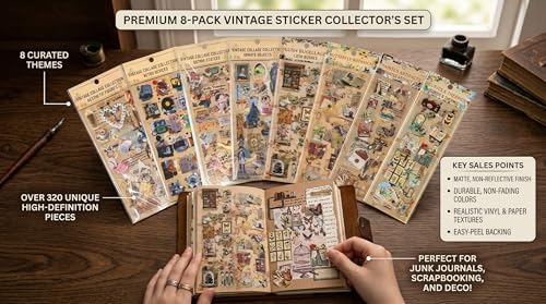 Thumbnail 4 de YEDOUALE 480 Pz Adesivi Scrapbooking – Set completo 24 Fogli per Bullet Journal, Junk Journal e Fai da Te