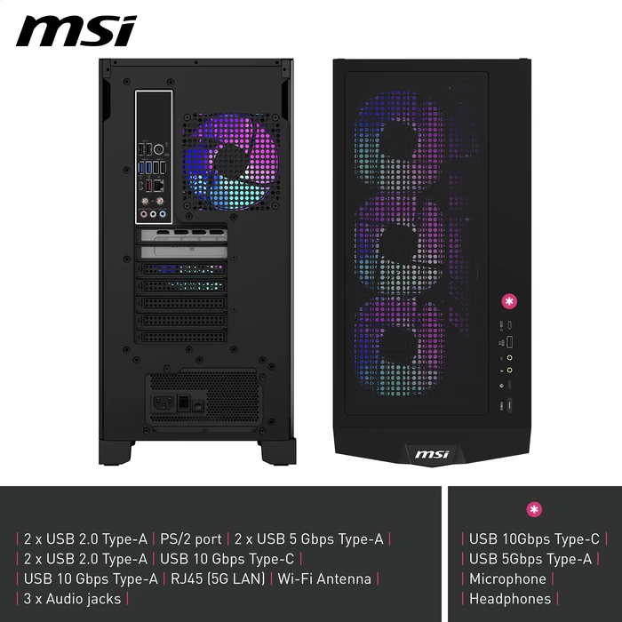 Detalle de MSI MPG Infinite X3 AI Gaming-PC mit RTX 5070 Ti