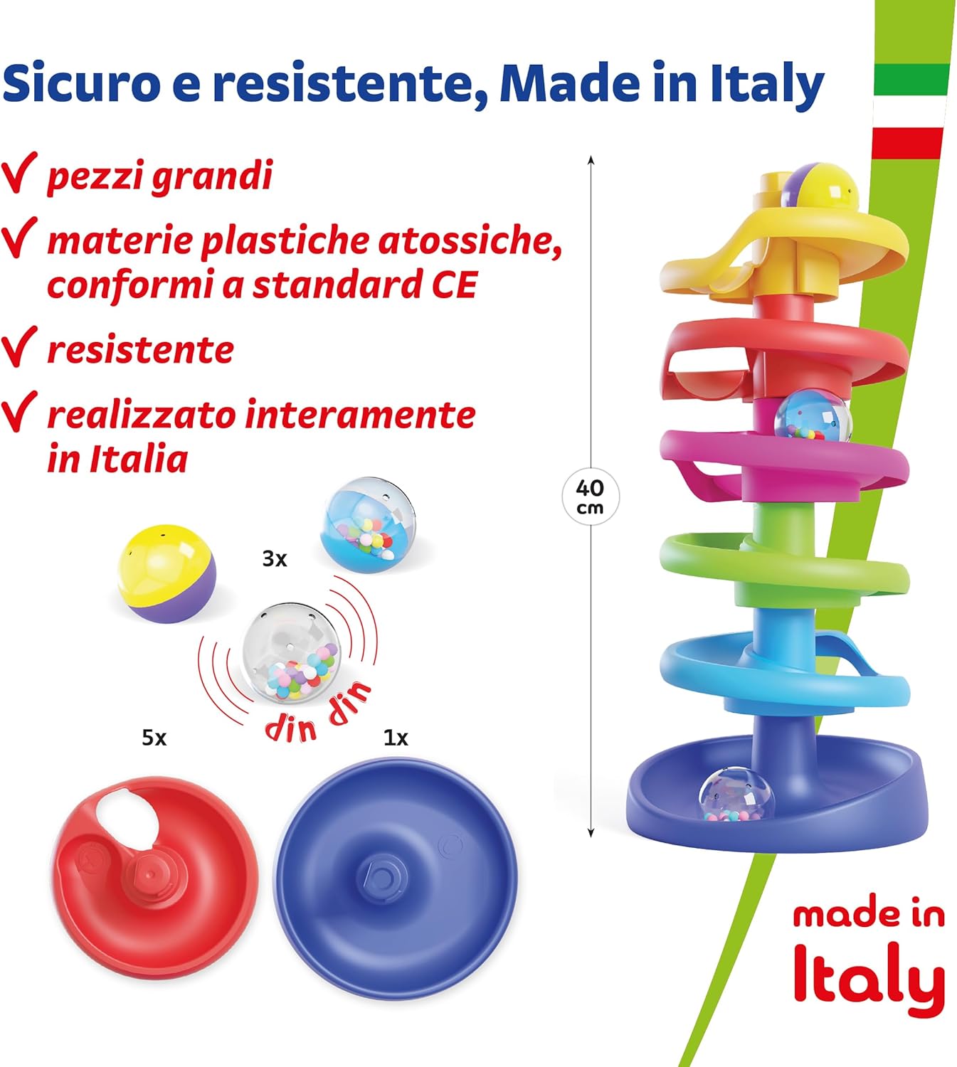 Thumbnail 6 de Quercetti Spiral Tower: Pista Biglie Educativa per Bambini 12 Mesi+