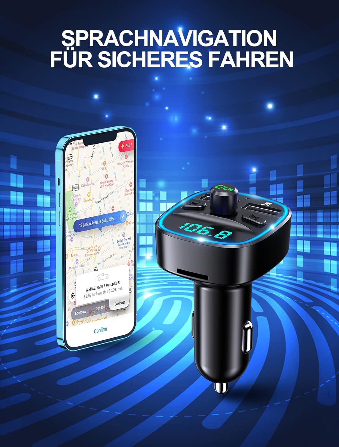 Thumbnail 5 de Mohard Bluetooth FM Transmitter 12–24V
