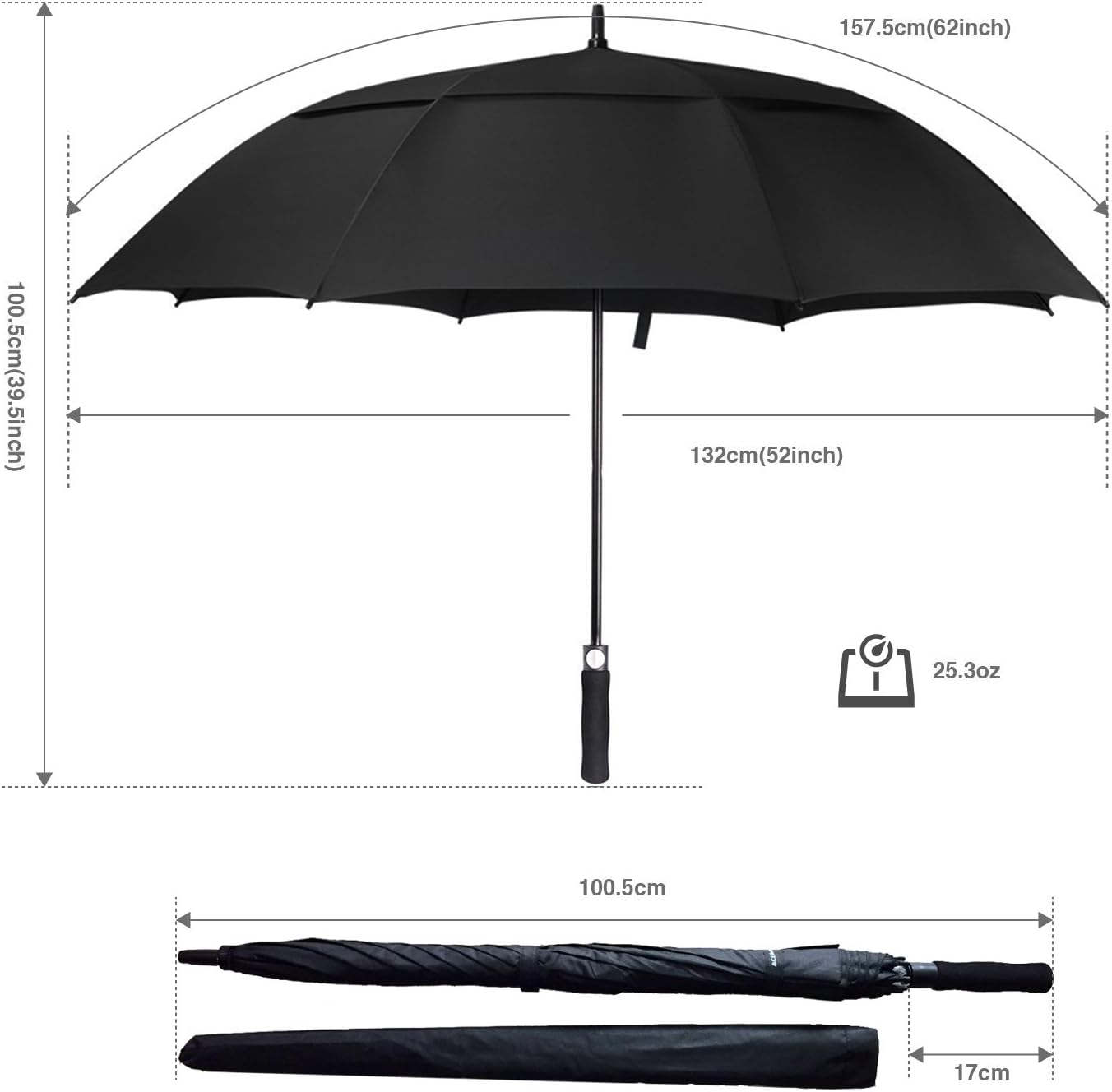 Thumbnail 5 de ACEIken Golf Umbrella 68-inch windproof stick umbrella ☂