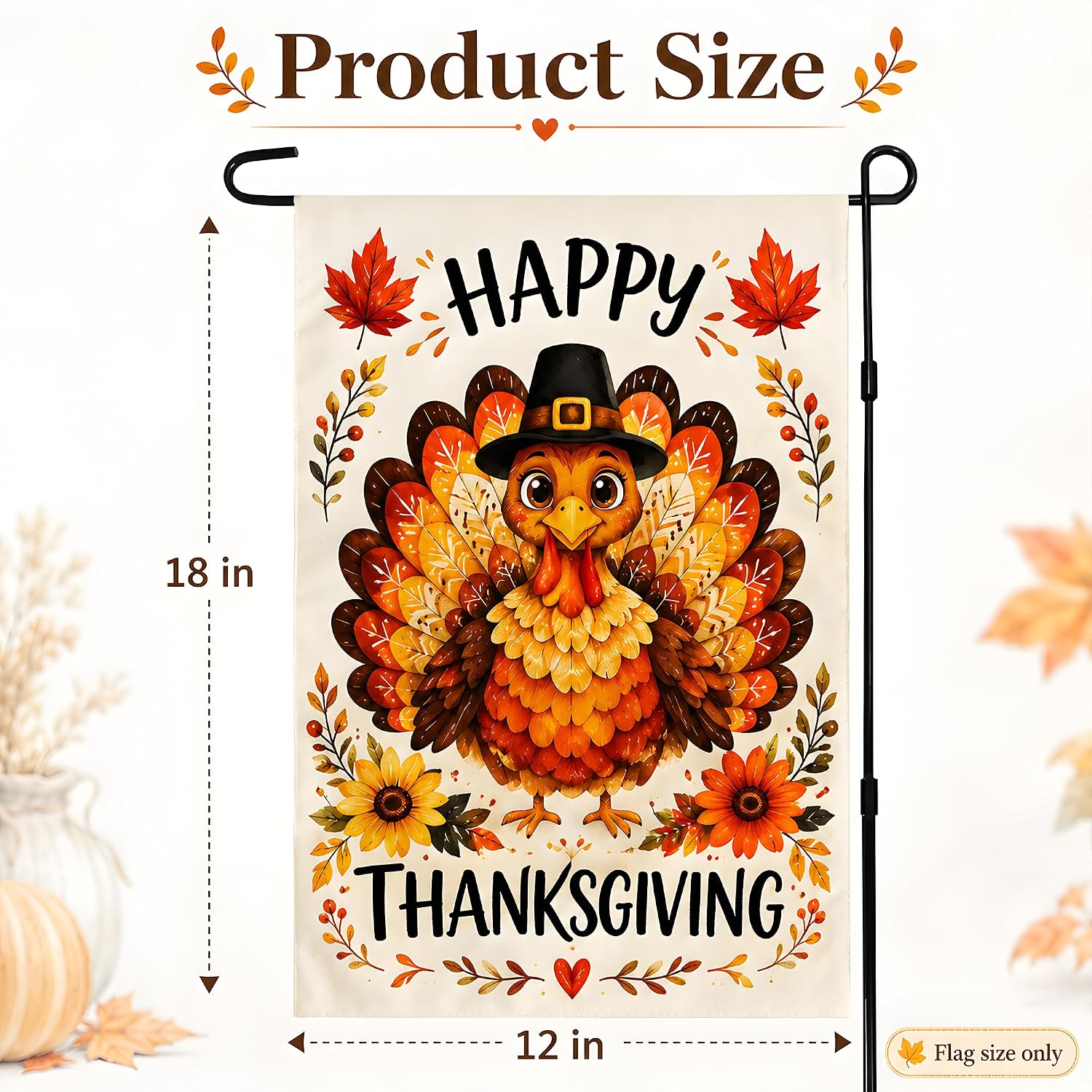 Detalle de Thanksgiving Garden Flag 12 x 18 Inches