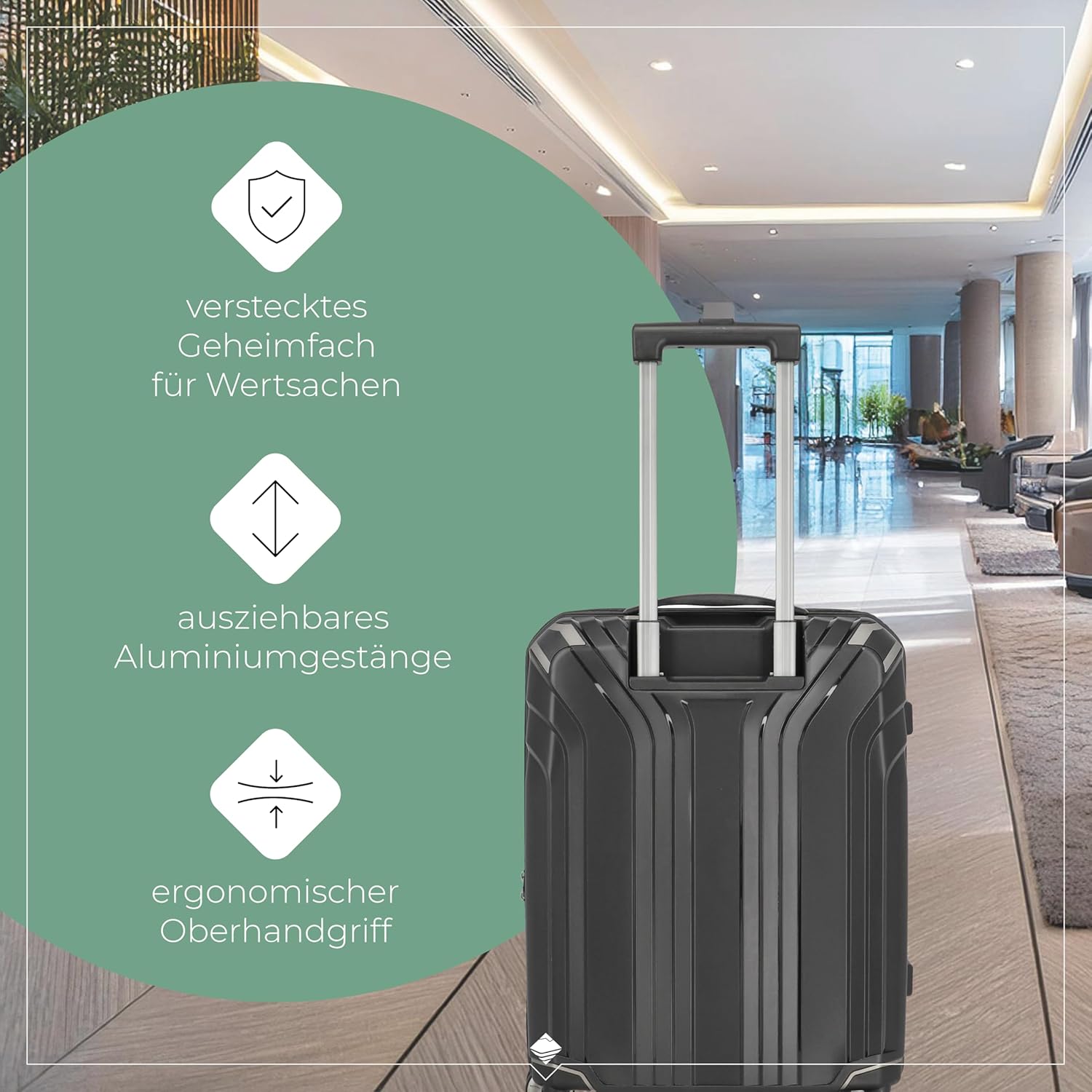 Detalle 2 de Travelite ELVAA 55 cm Hartschalen-Handgepäckkoffer klein – 41 Liter, recyceltes Innenfutter
