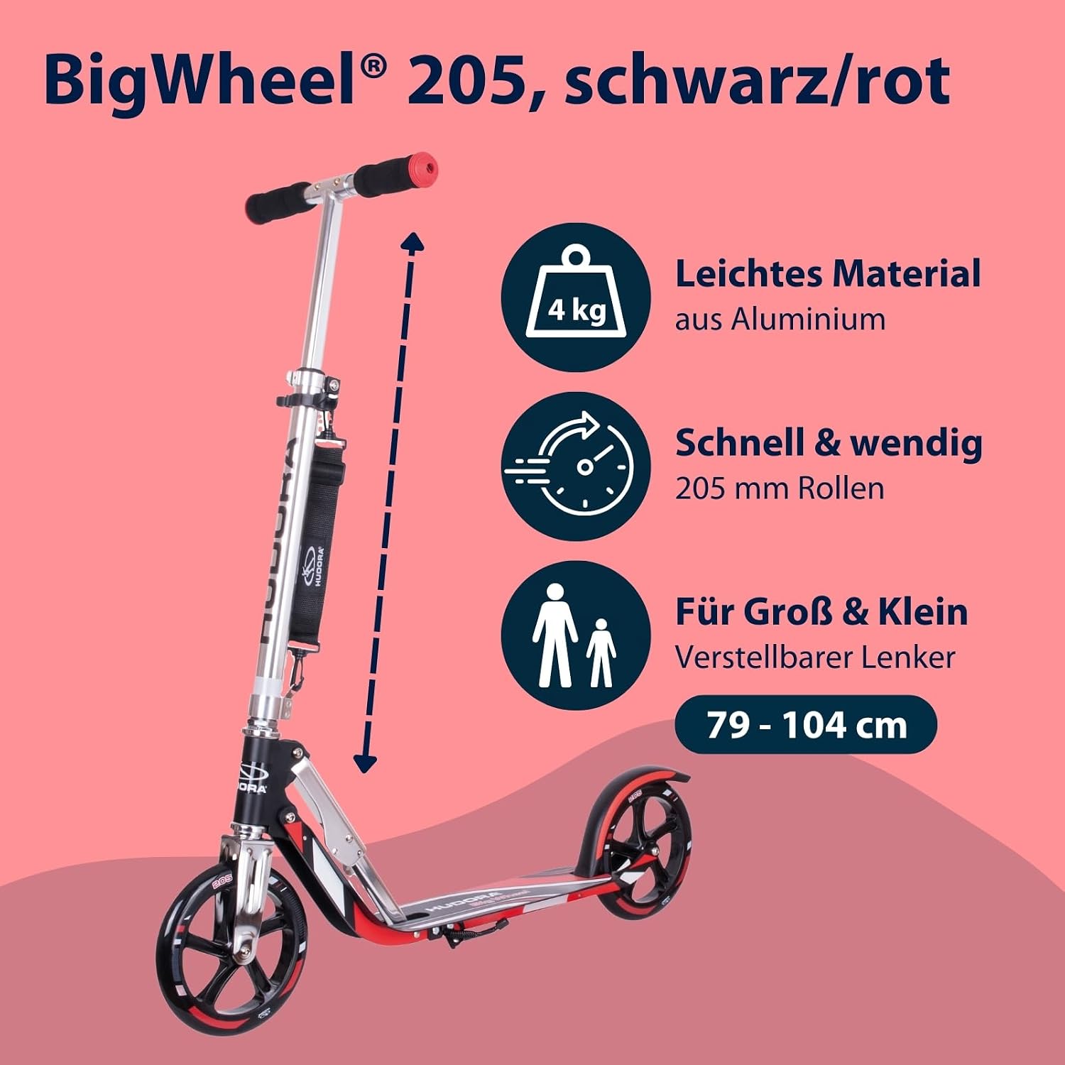 Detalle de HUDORA BigWheel 205 Scooter 100 kg