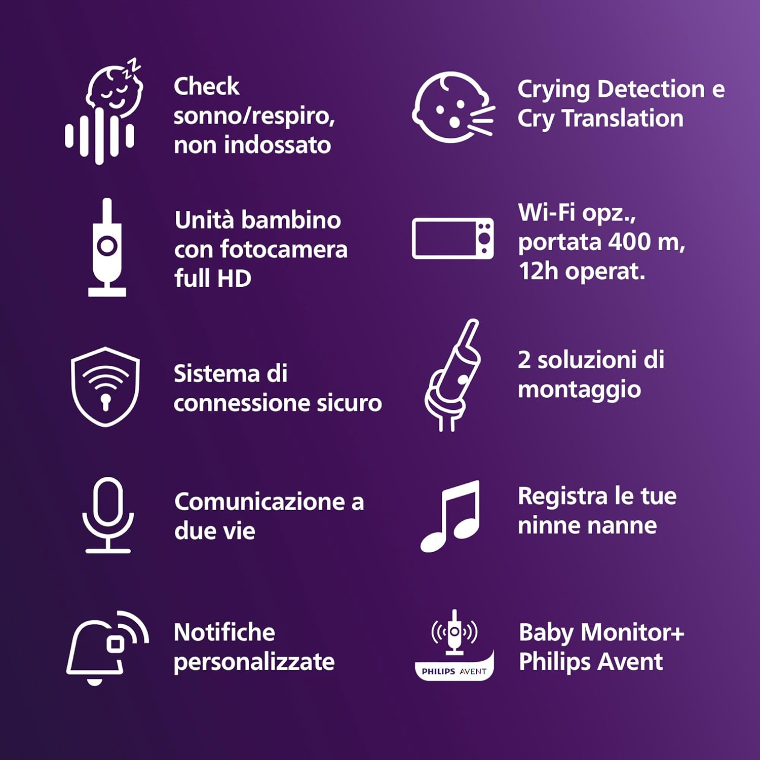 Thumbnail 6 de Philips Avent Premium Connected Baby Monitor SCD973/26: monitor per sonno e respirazione con IA e app