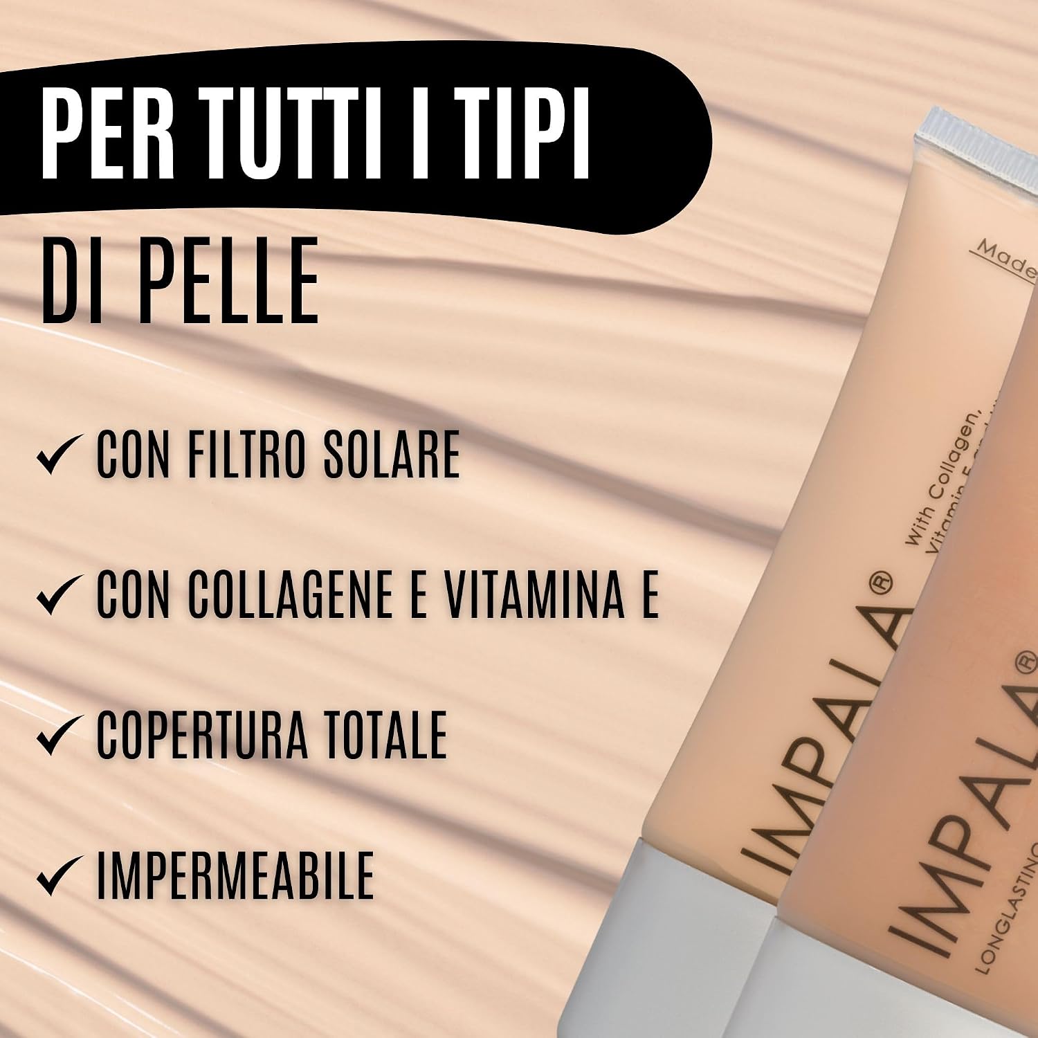 Thumbnail 2 de Impala Fondotinta a lunga durata Colore 04 – Coprente Waterproof con Collagene e Vitamina E